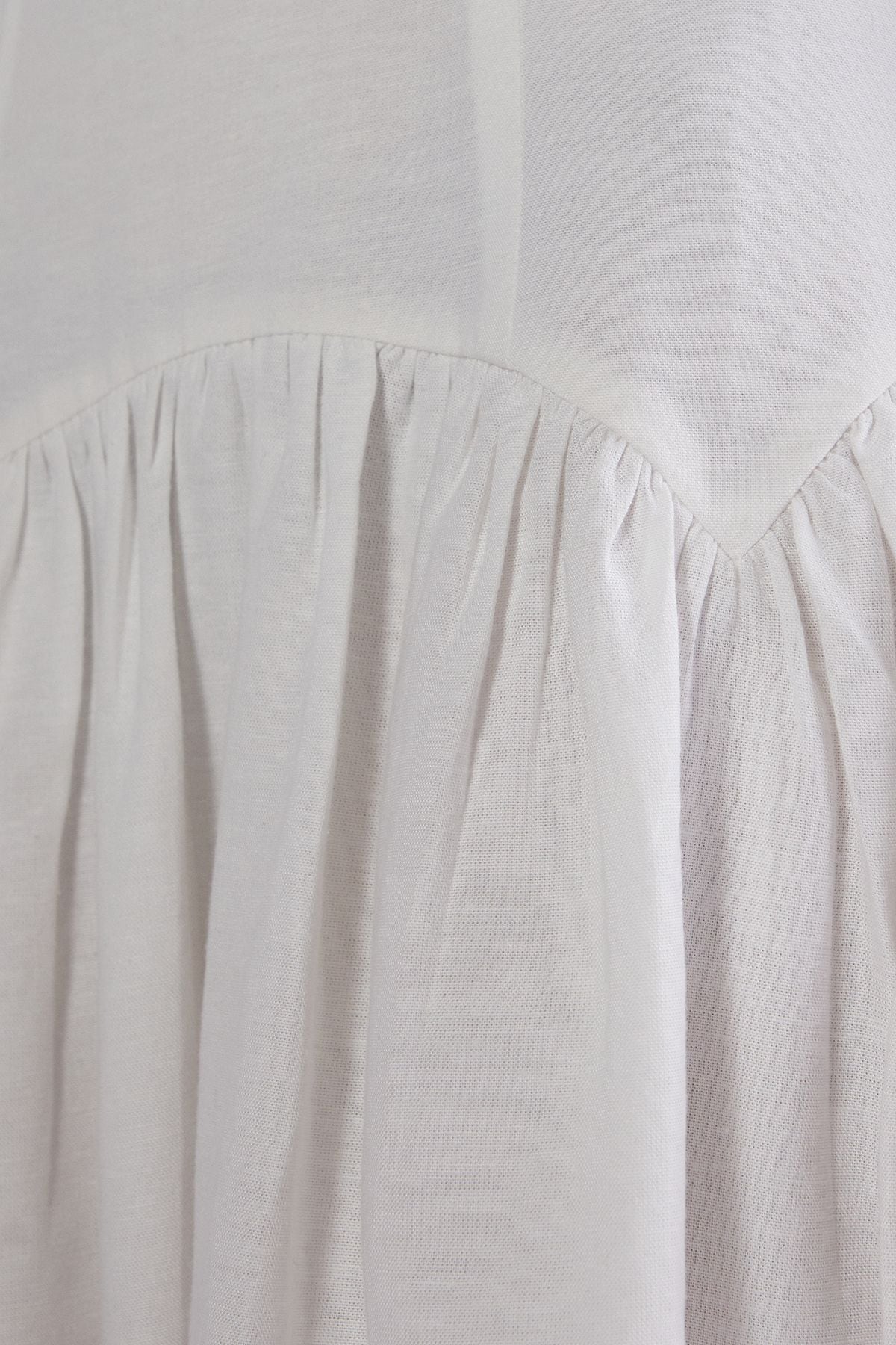 NastyGal Linen Mix Drop Waist Seamed Midi Dress White image 5