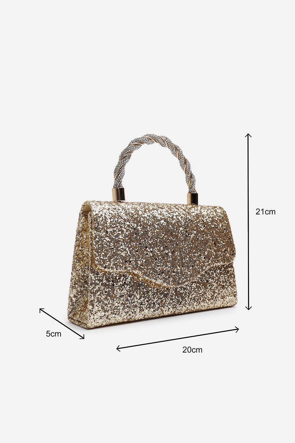 Where's That From 'Pluie' Glitter Evening Bag With Braided Top Handle image 7