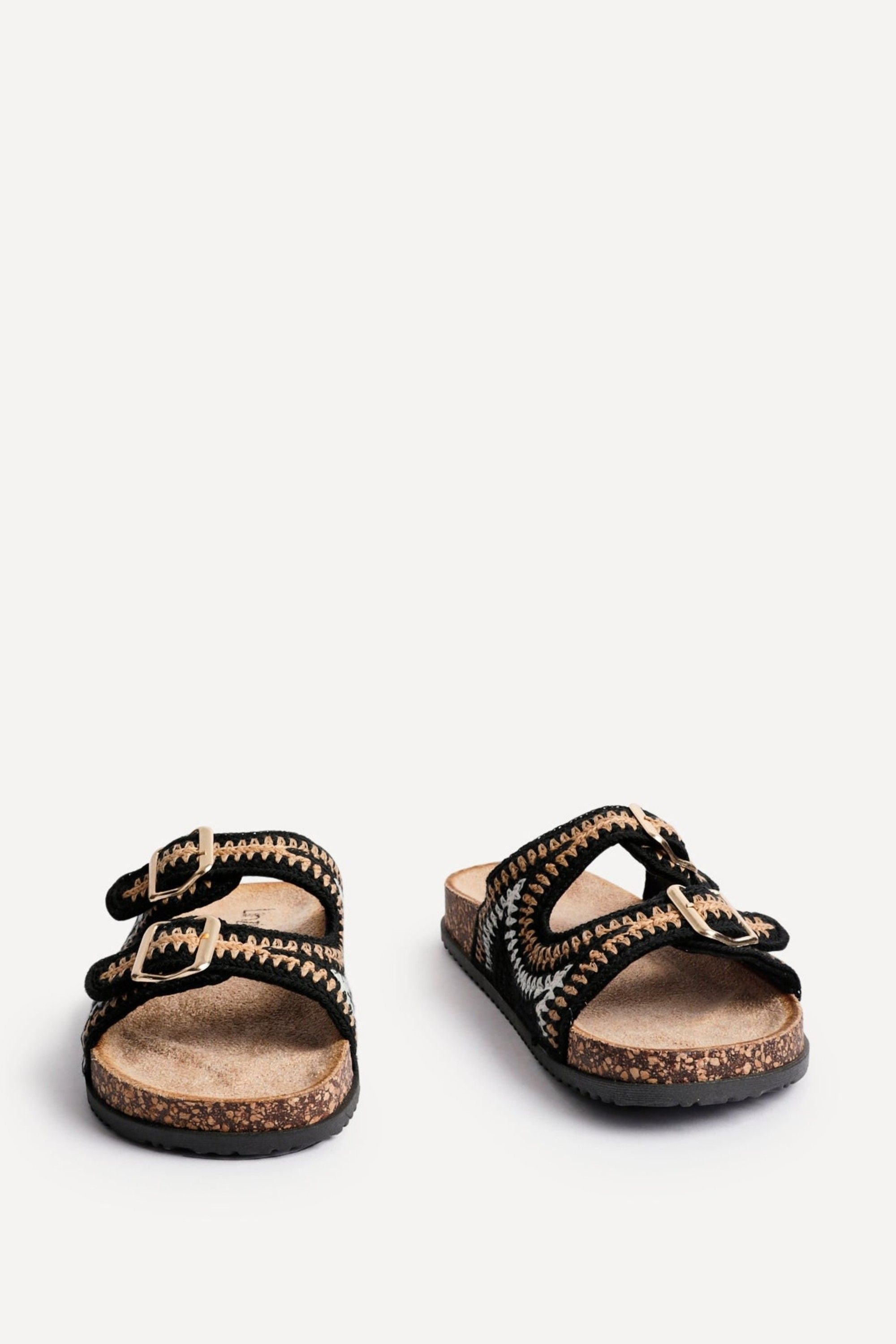 Linzi Jaylyn Black Double Buckle Sandals image 3