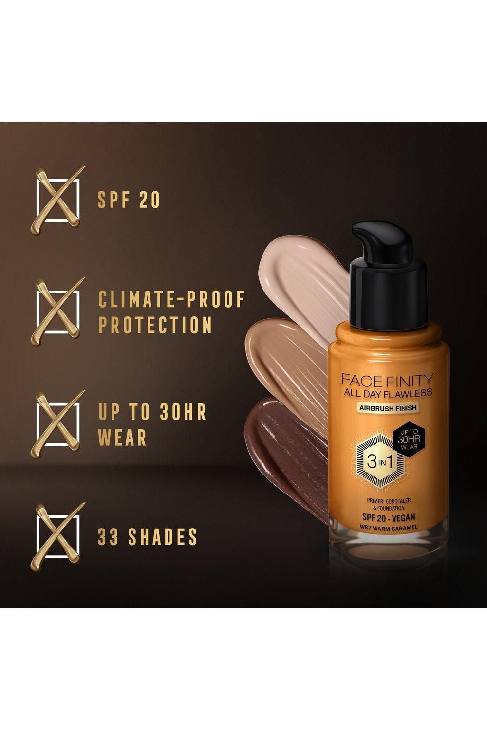 Max Factor Facefinity All Day Flawless 3 in 1 Vegan Foundation Warm Caramel image 6