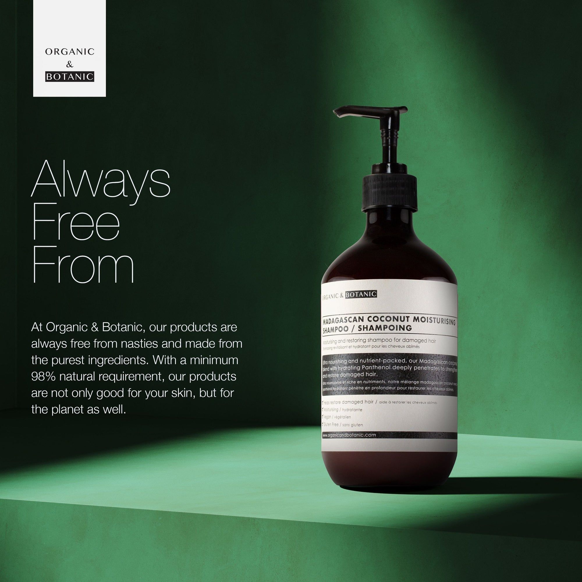 Organic & Botanic Madagascan Coconut Moisturising Shampoo 500ml image 2