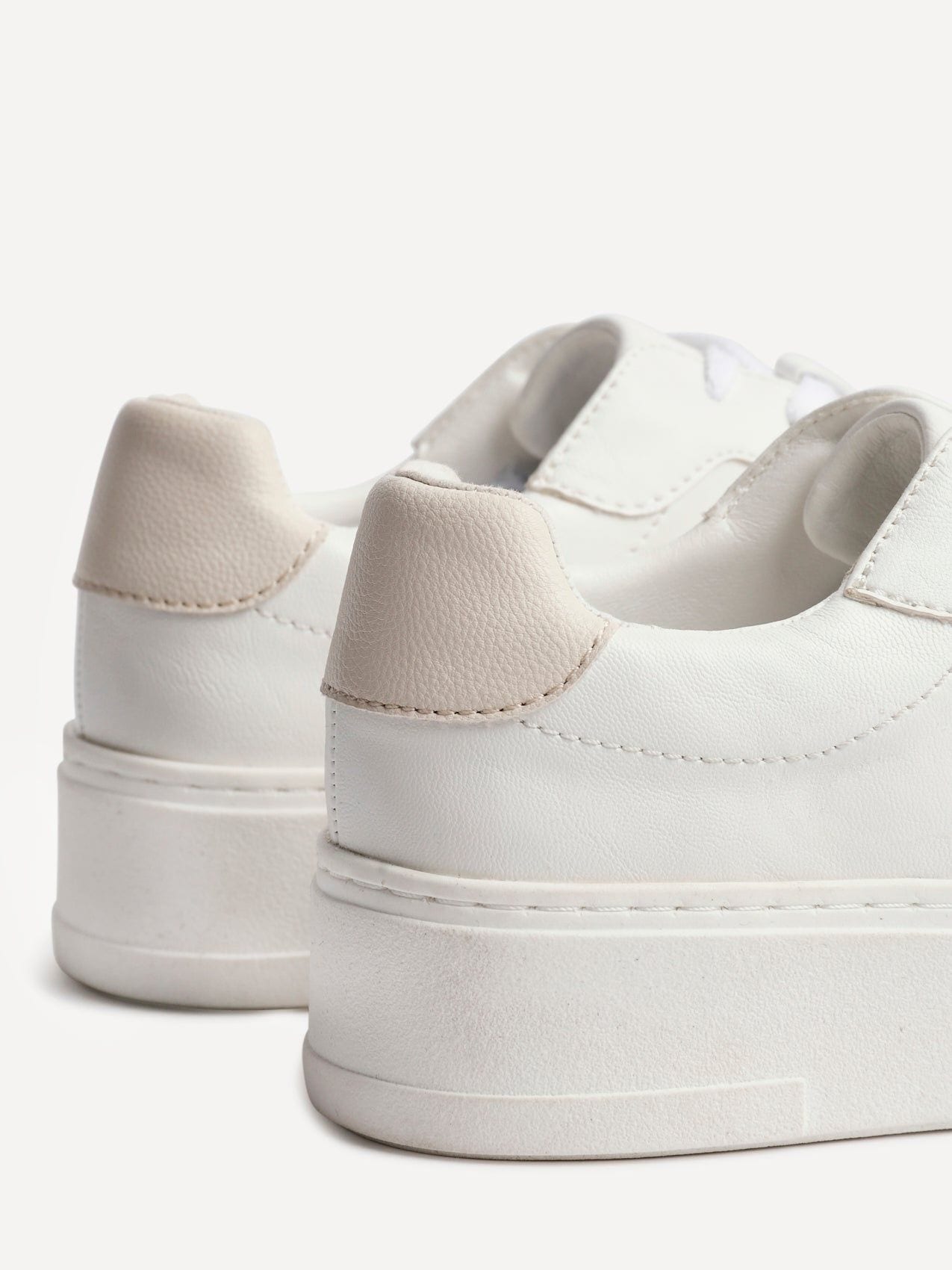 Linzi Jersey White Faux Leather Lace Up Flatform Trainers image 4