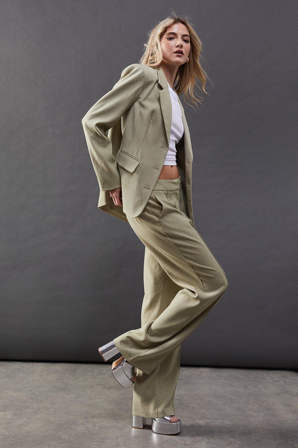 Warehouse Premium Single Breasted Blazer Green image 2