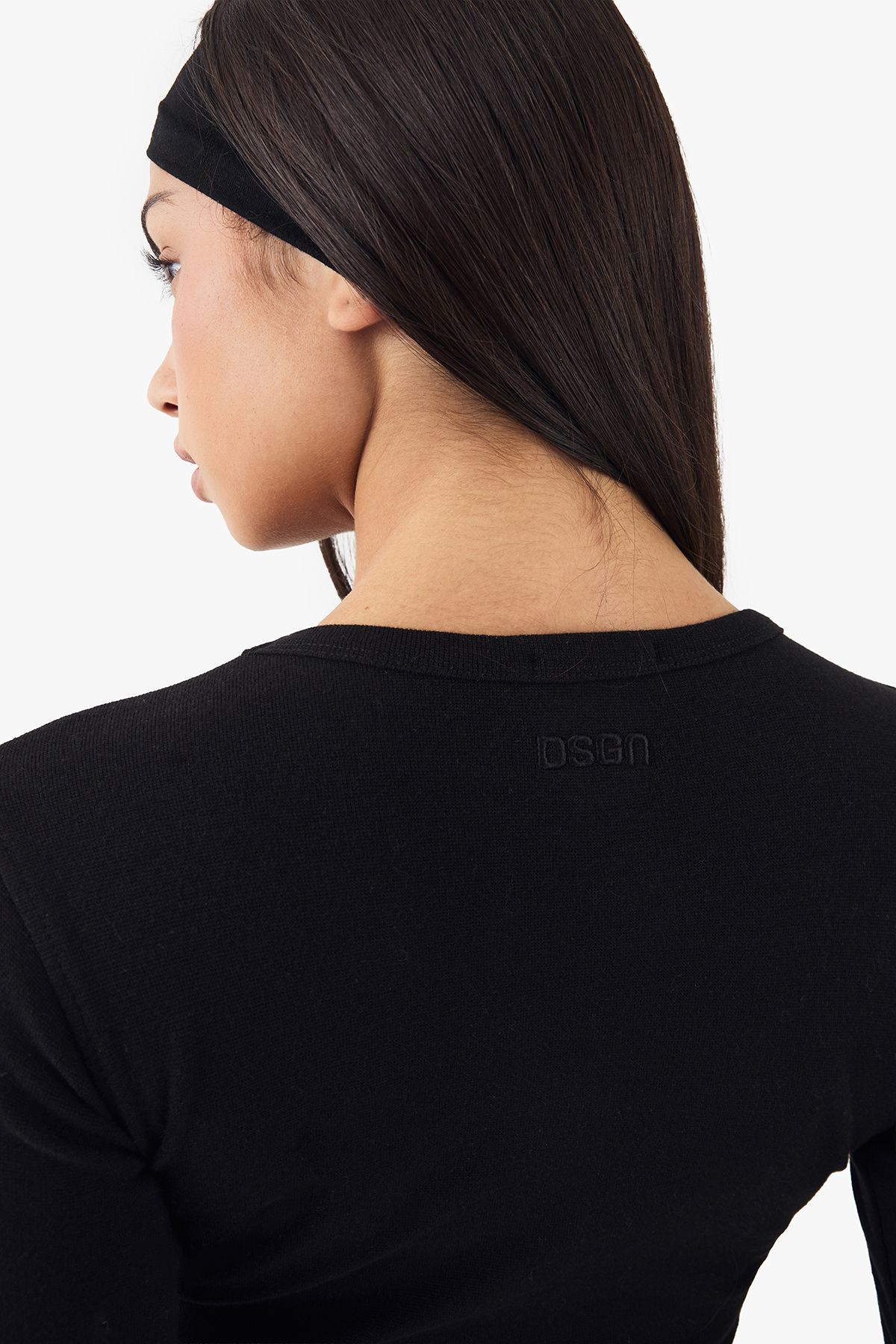 DSGN Studio DSGN Studio Embroidered Long Sleeve Top Black image 4