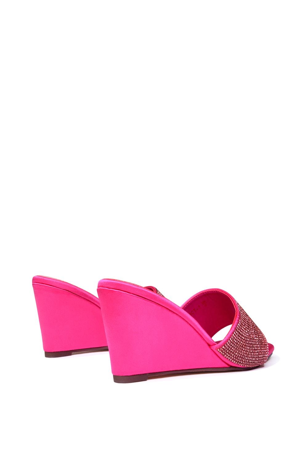 XY London 'Eliza' Slip On Mule Diamante Sandal Wedge Heels With Square Toe image 3