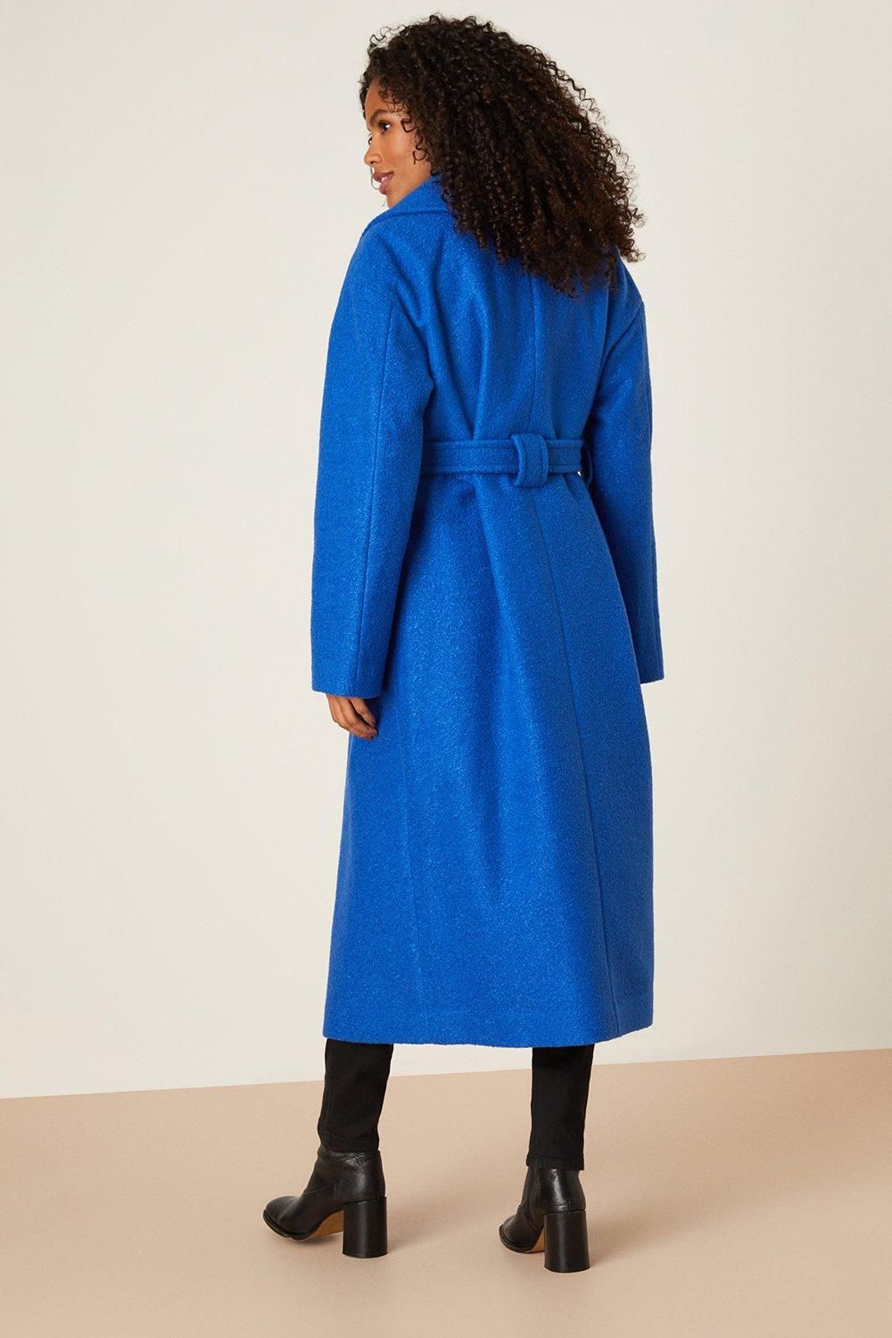 Dorothy Perkins Maternity Long Boucle Wrap Coat Cobalt image 3