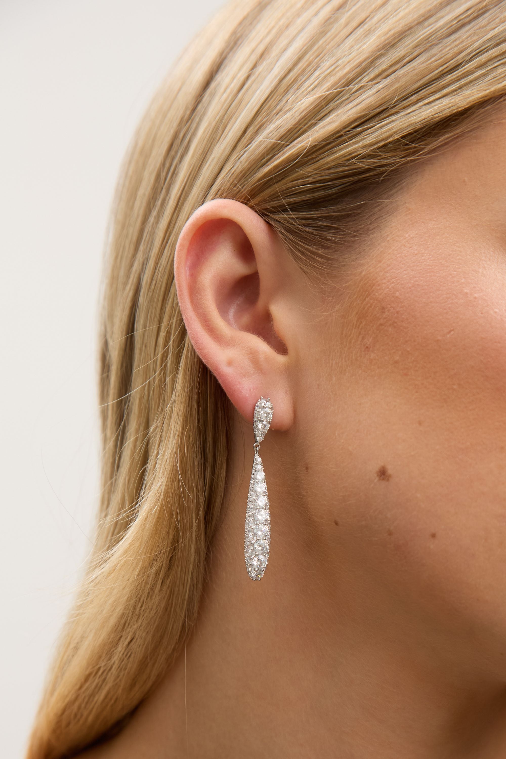 Jon Richard Rhodium Plated and Pave Long Drop Earrings image 3