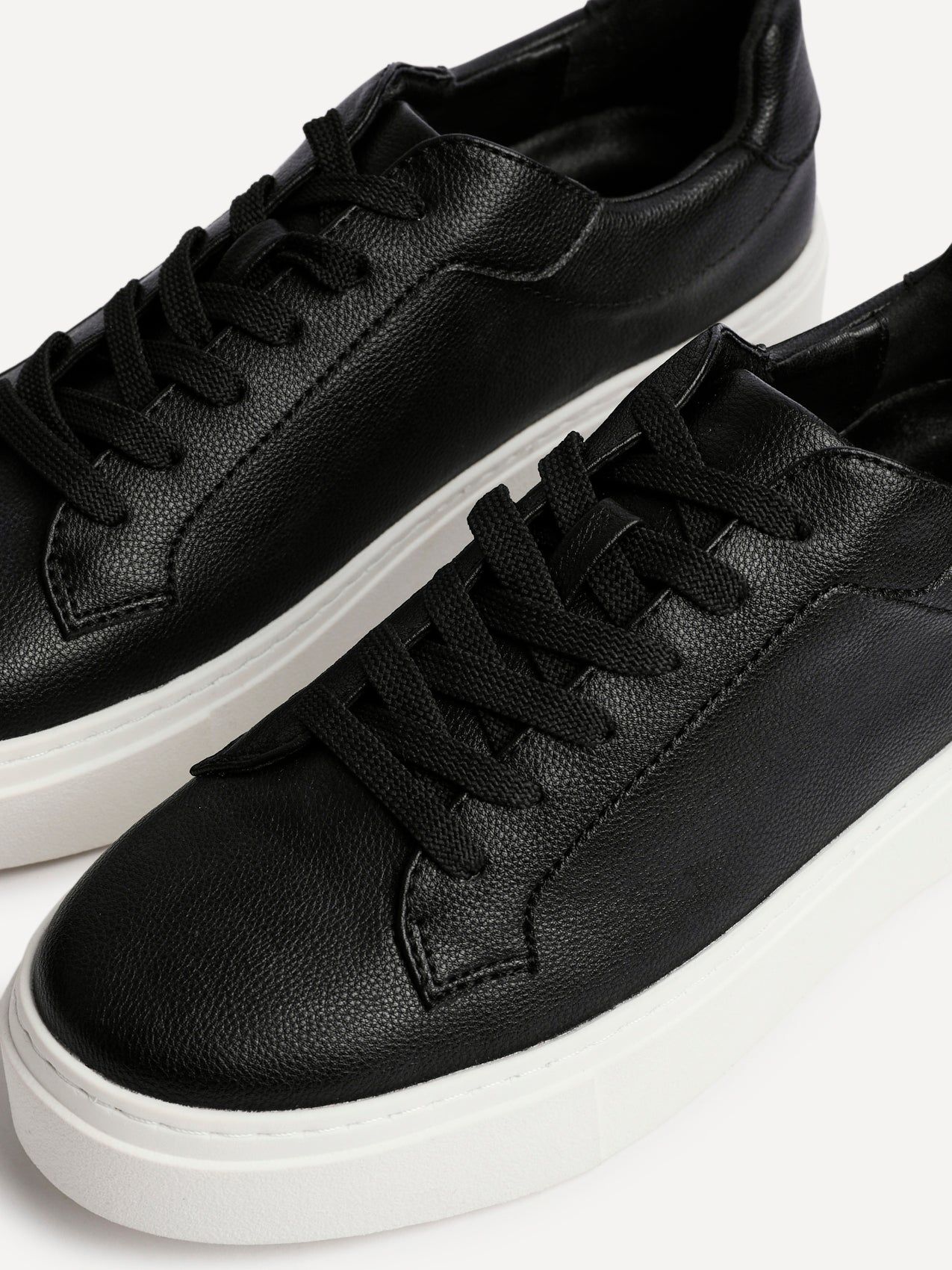 Linzi Jersey Black Faux Leather Trainers image 4