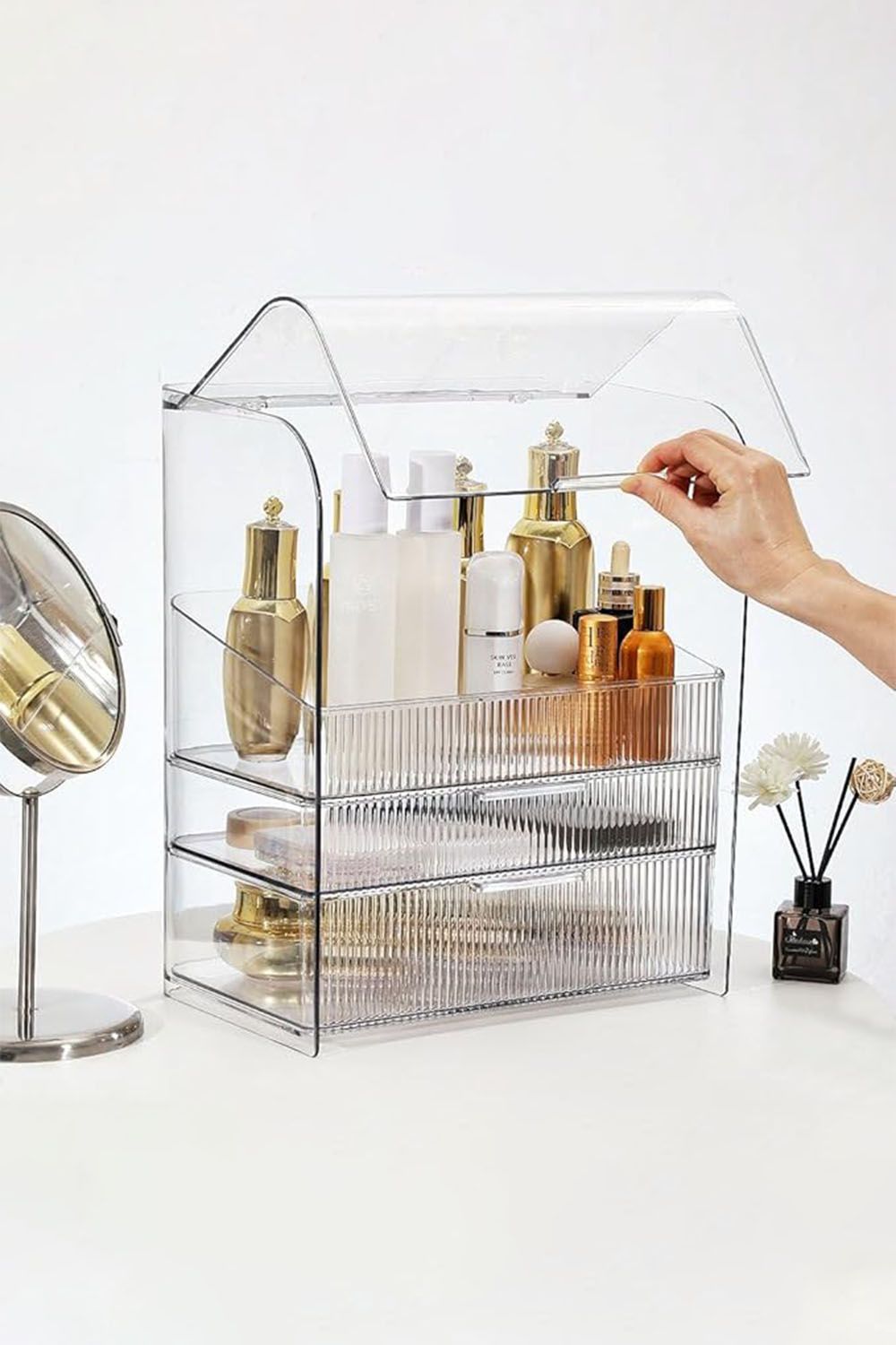 SHEONLY Large Capacity Makeup Organizer with 2 Drawers for Vanity image 5