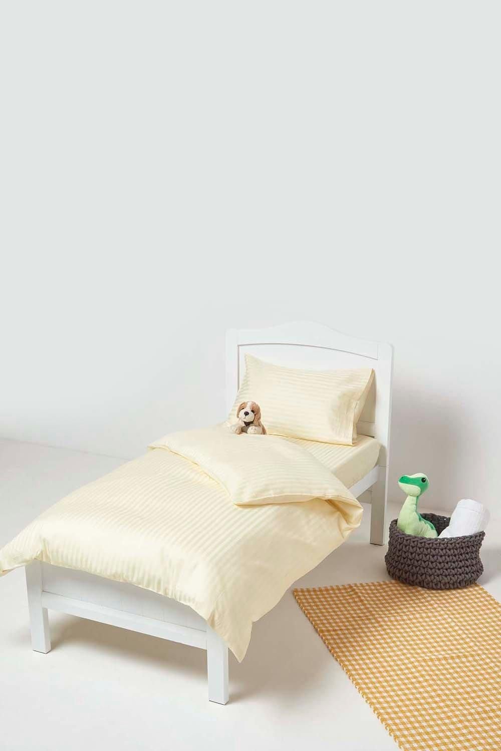 Homescapes Cotton Stripe Fitted Cot Sheets 330 Thread Count, 2 Pack image 2