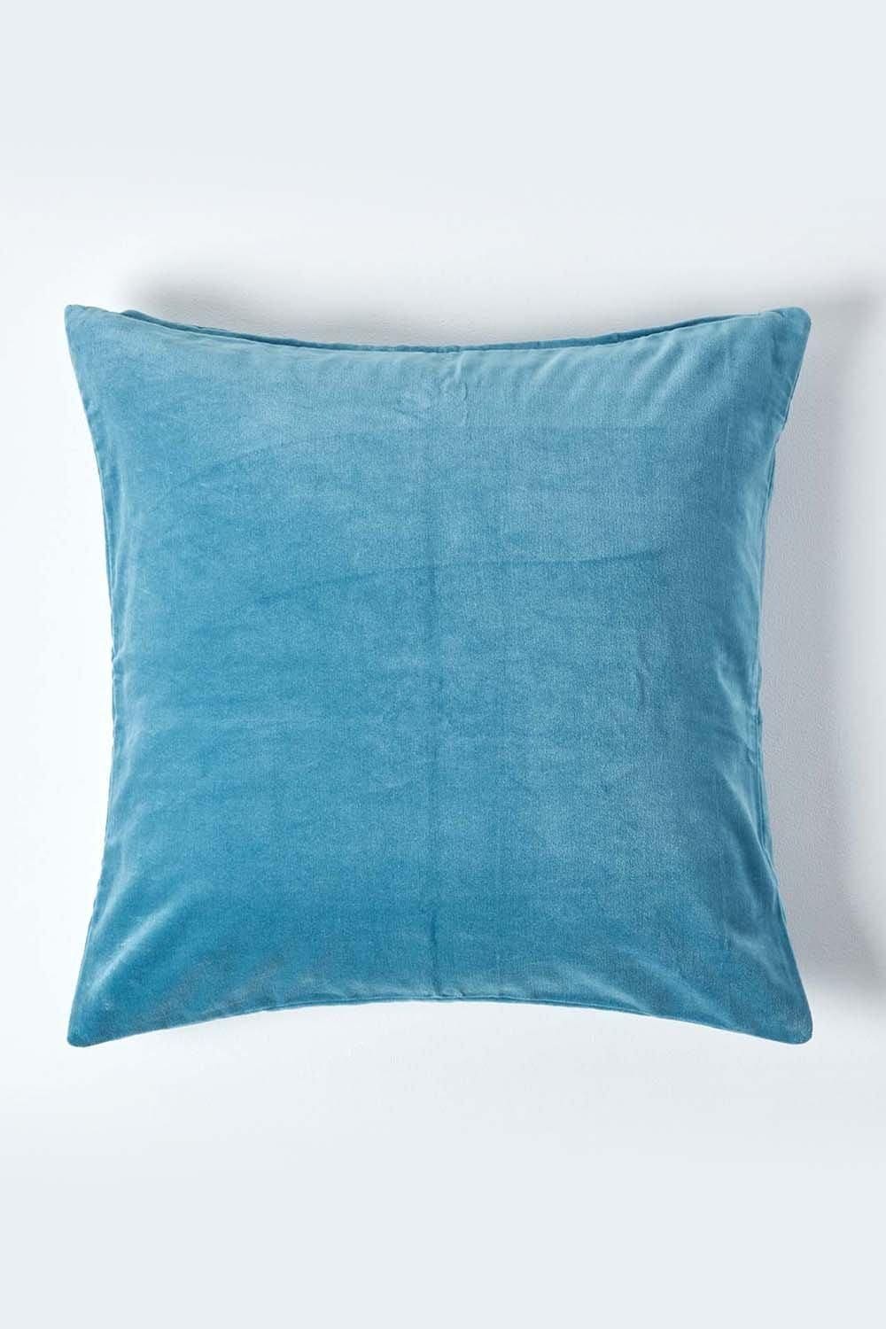 Homescapes Velvet Cushion Cover 100% Cotton, Soft & Machine Washable image 1