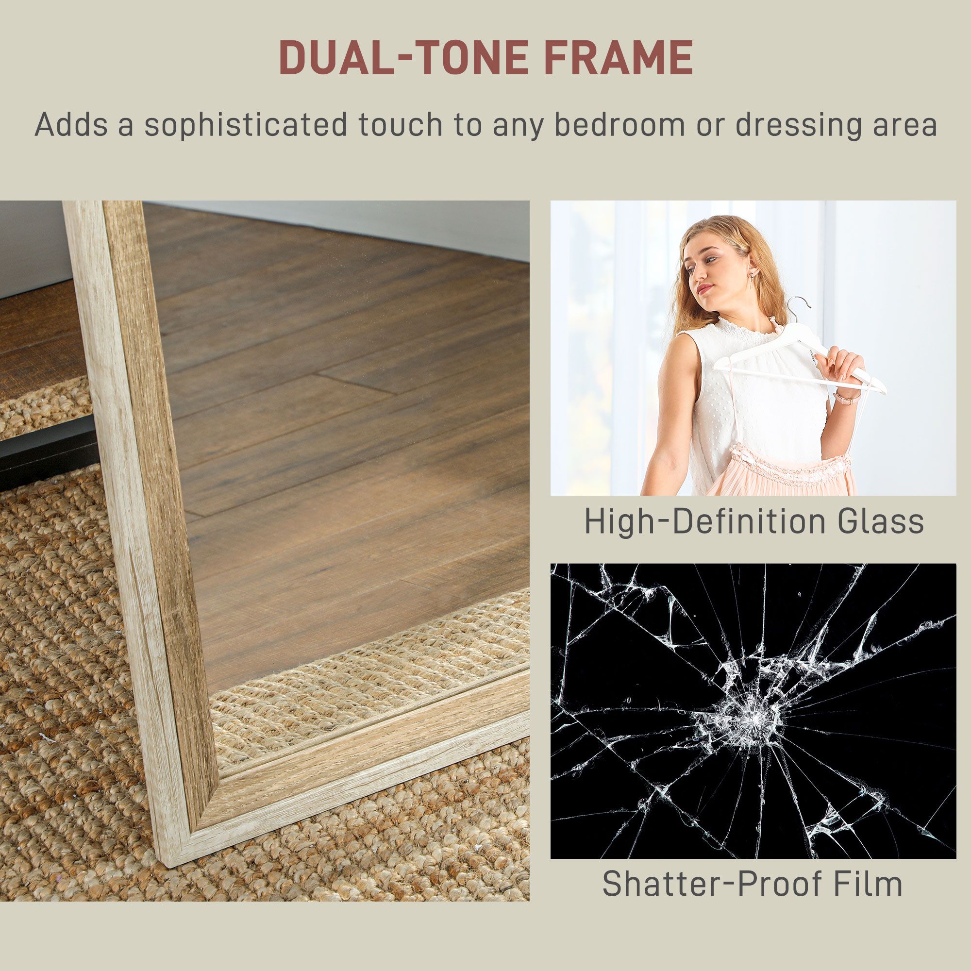 HOMCOM 163 x 53 cm Full Length Mirror with Frame for Living Room image 6