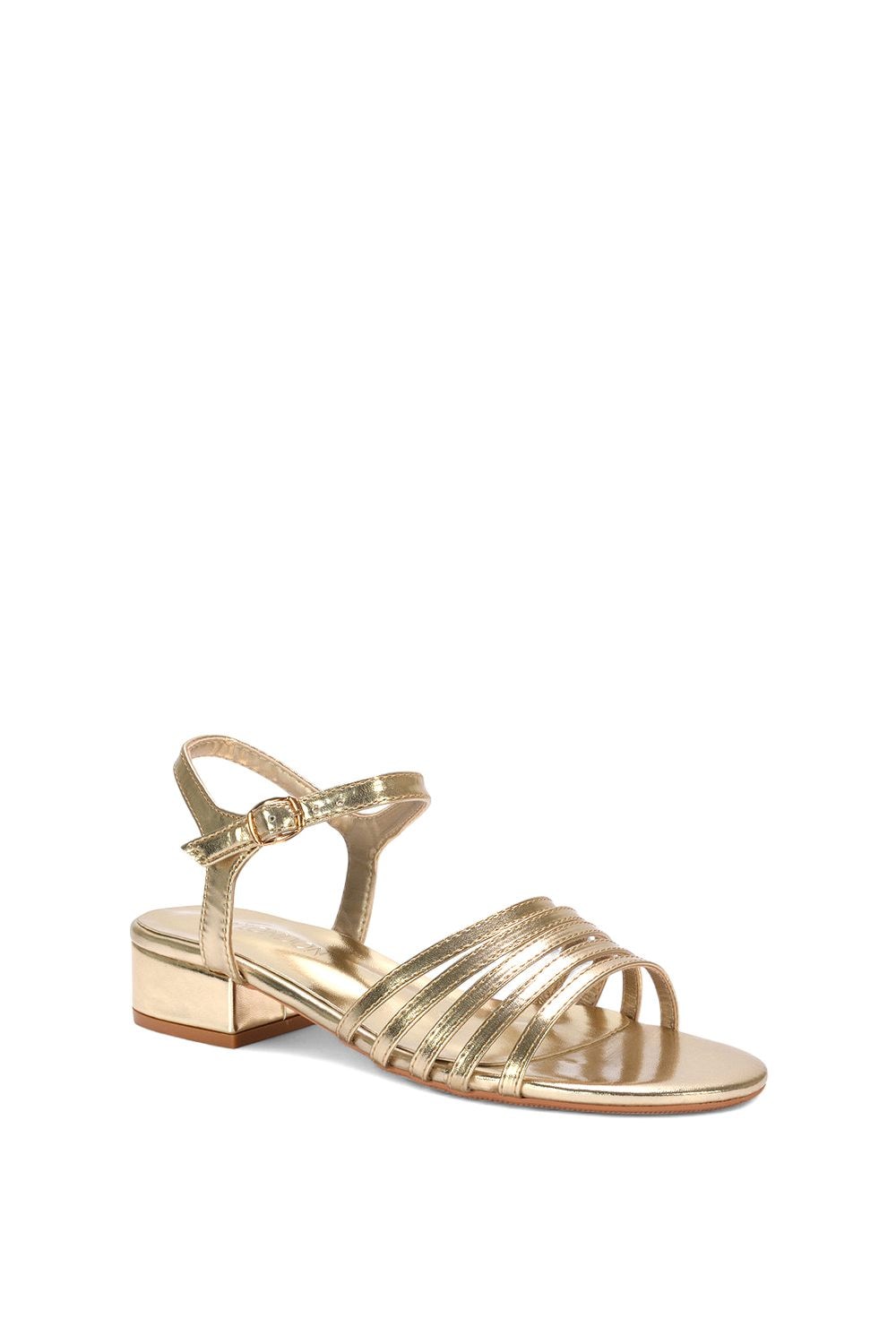 XY London 'Katie' Low Heel Open Toe Sandals With Ankle Strap image 2