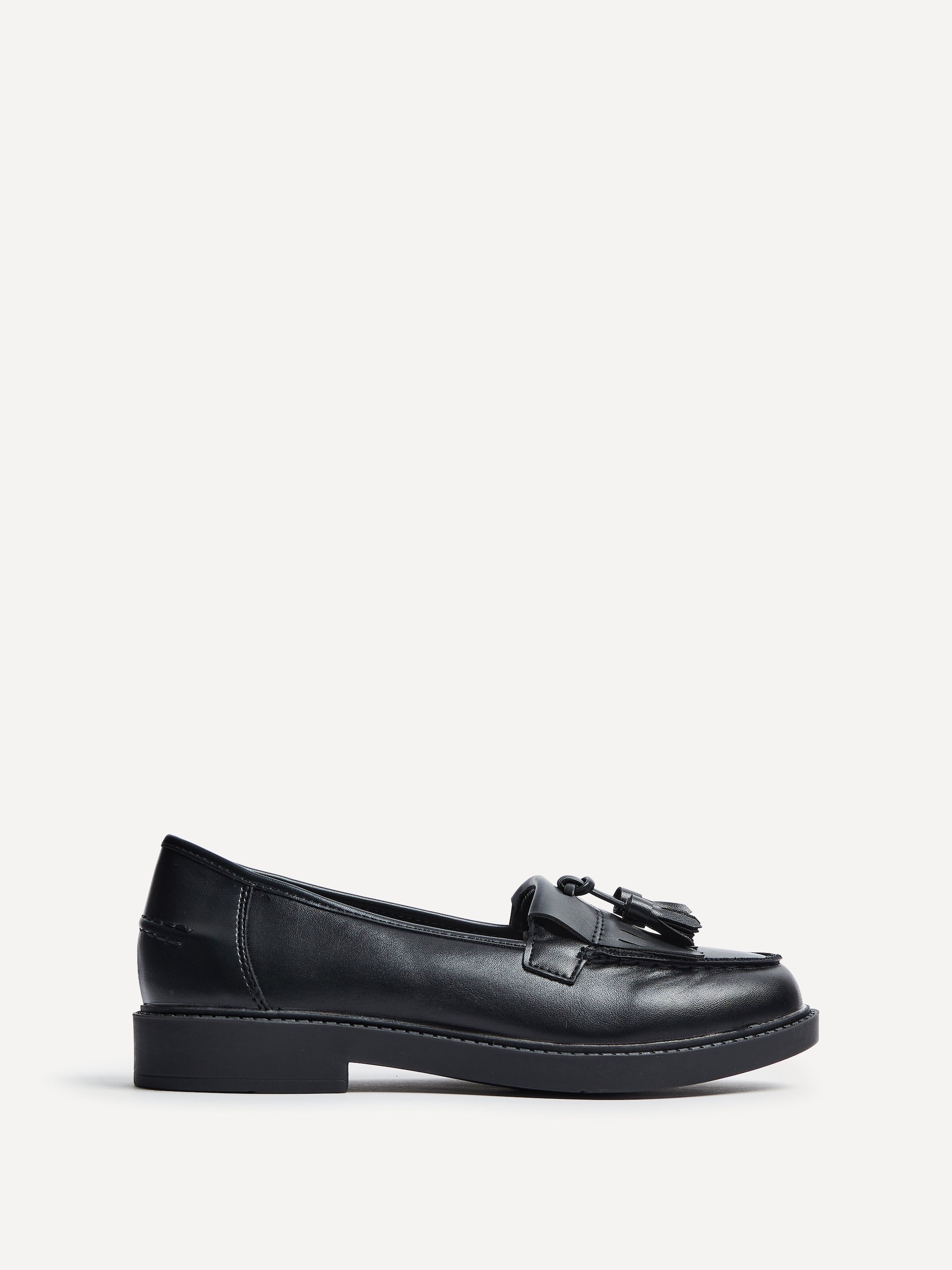 Linzi Kassidy Wide Fit Black Faux Loafer