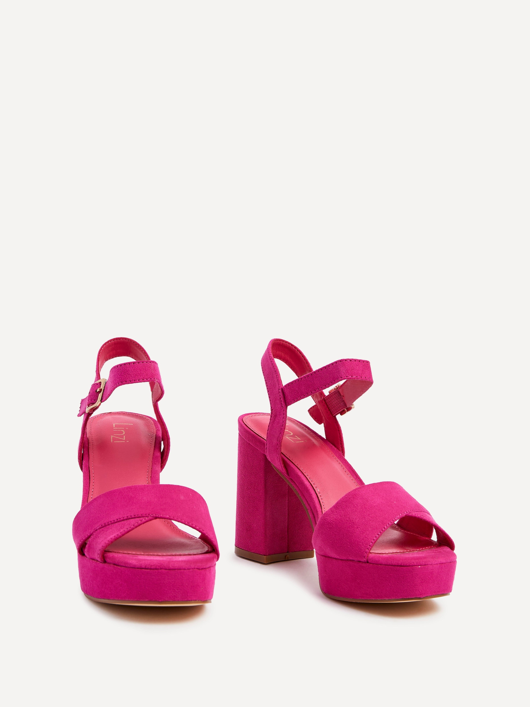 Linzi Verony Fuchsia Faux Suede Platform Block Heel image 3