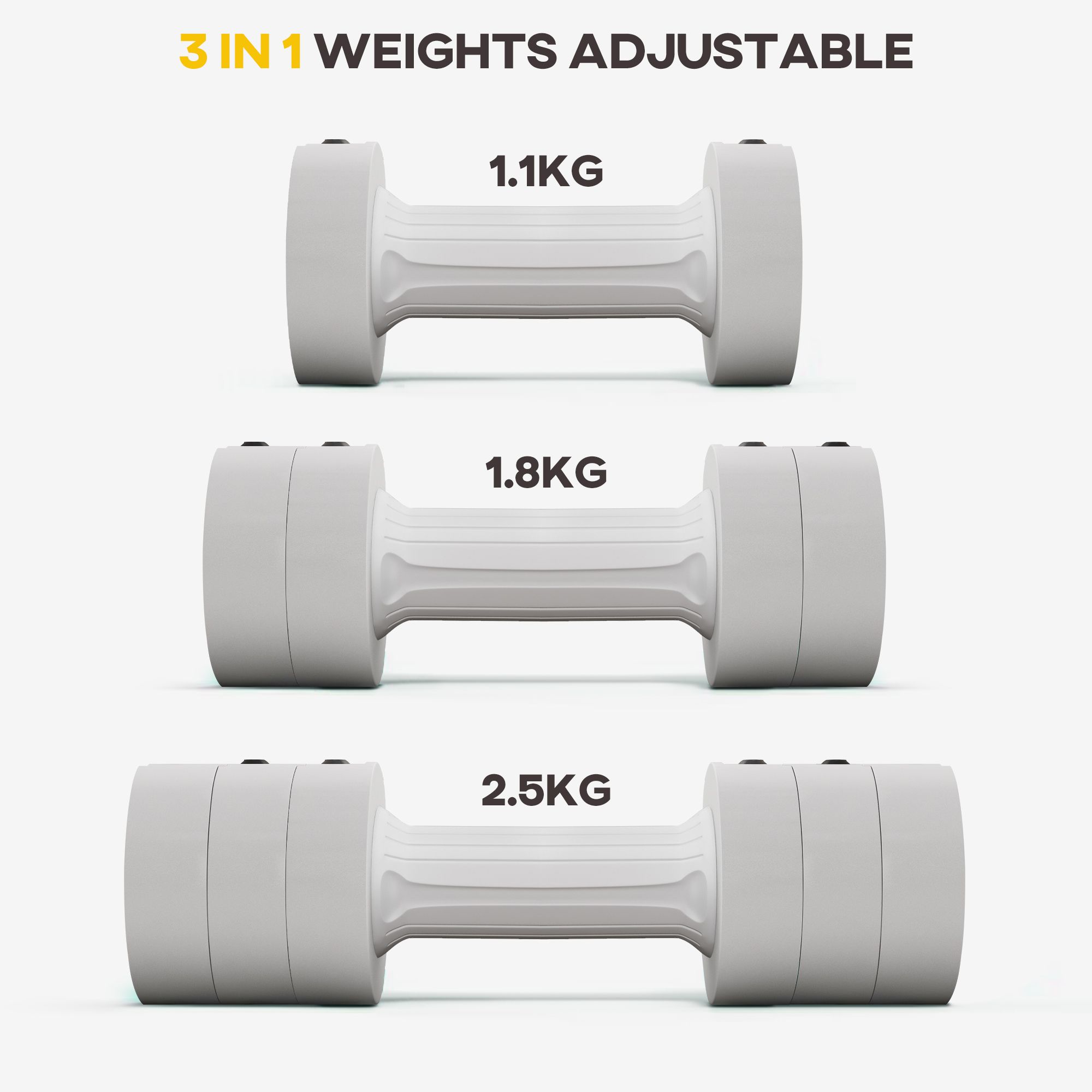 SPORTNOW Adjustable Dumbbells Set, Fast Adjust and Compact, 2.5kg x 2 image 4