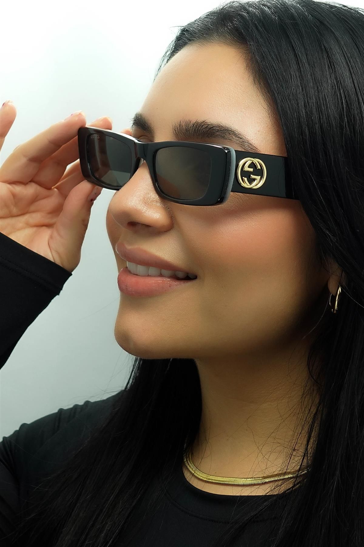 Gucci Rectangle Black Grey GG0516S image 6