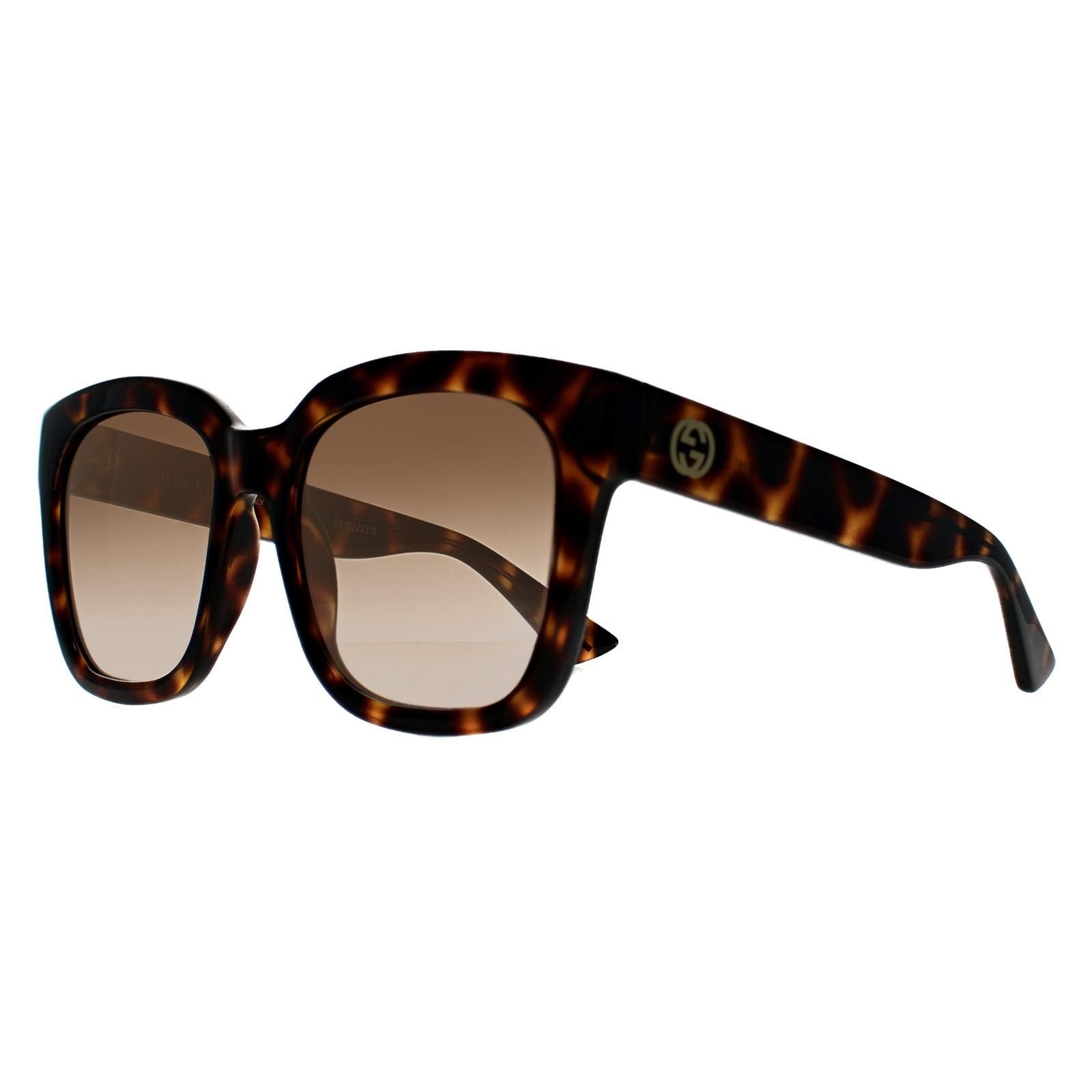 Gucci Square Shiny Spotted Havana Brown Gradient GG1338S image 2