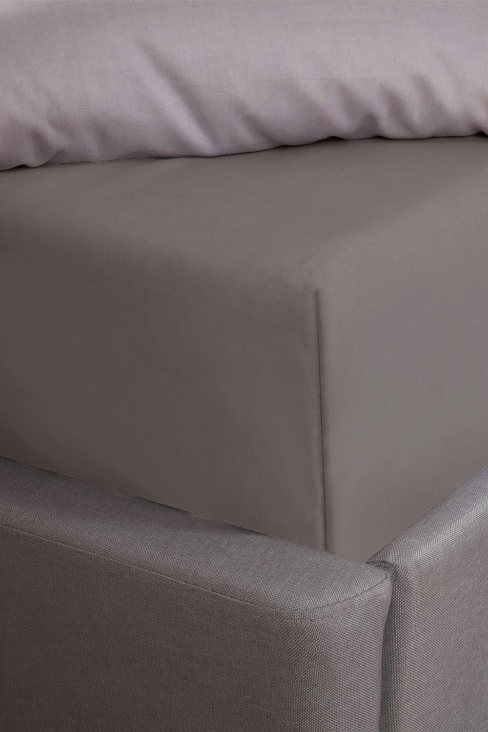 OHS Luxury Plain Dyed Cotton 30cm Deep Fitted Bed Sheet image 1