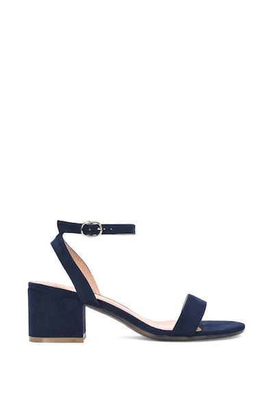 XY London 'Gemma' Low Block Heel Open Toe Strappy Sandal Shoes