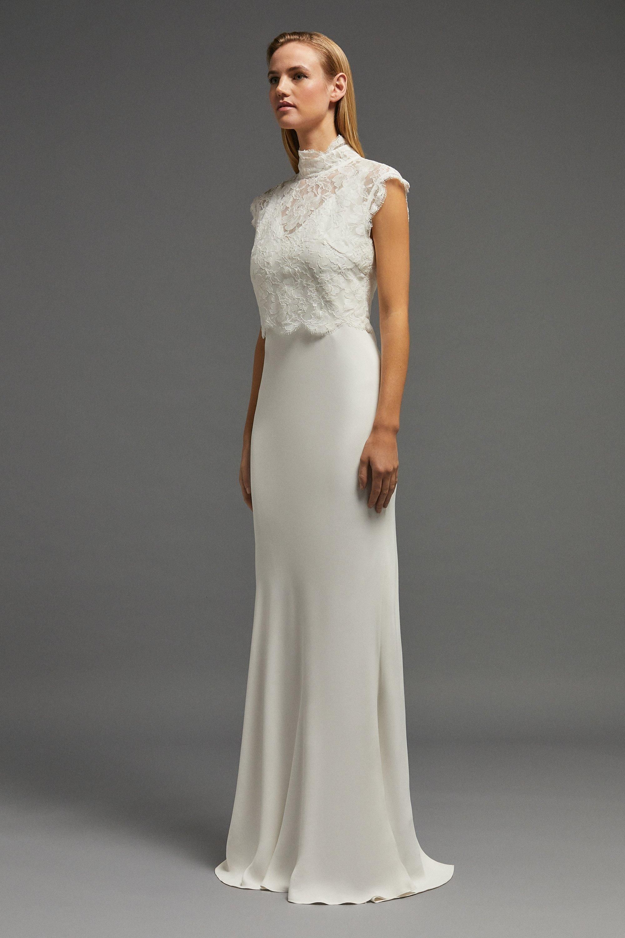 Coast High Neck Sleeveless Lace Top Ivory image 2