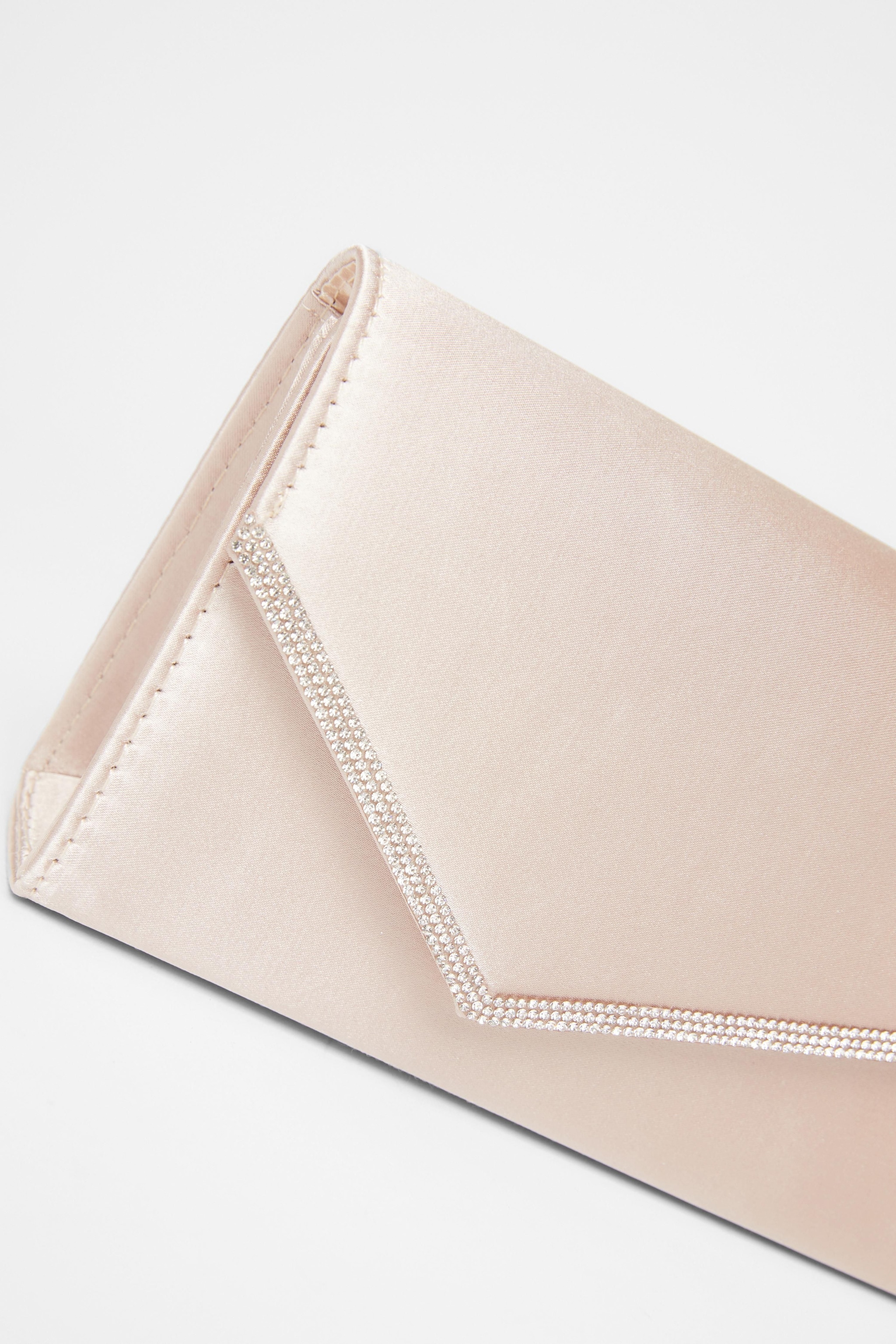 Quiz Off White Diamante Envelope Clutch image 5