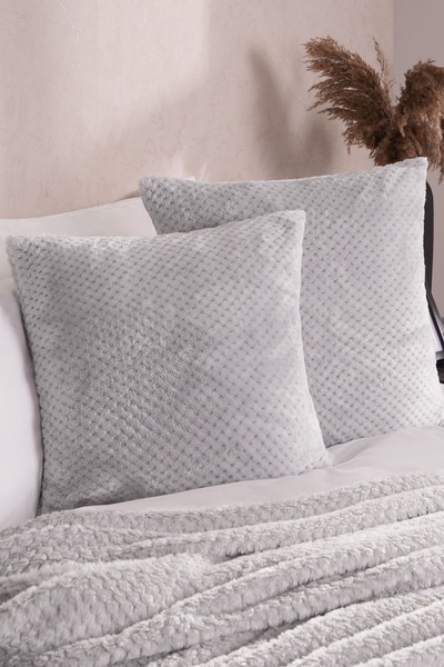 OHS 2 Pack of Waffle Fleece Square Cushion Covers