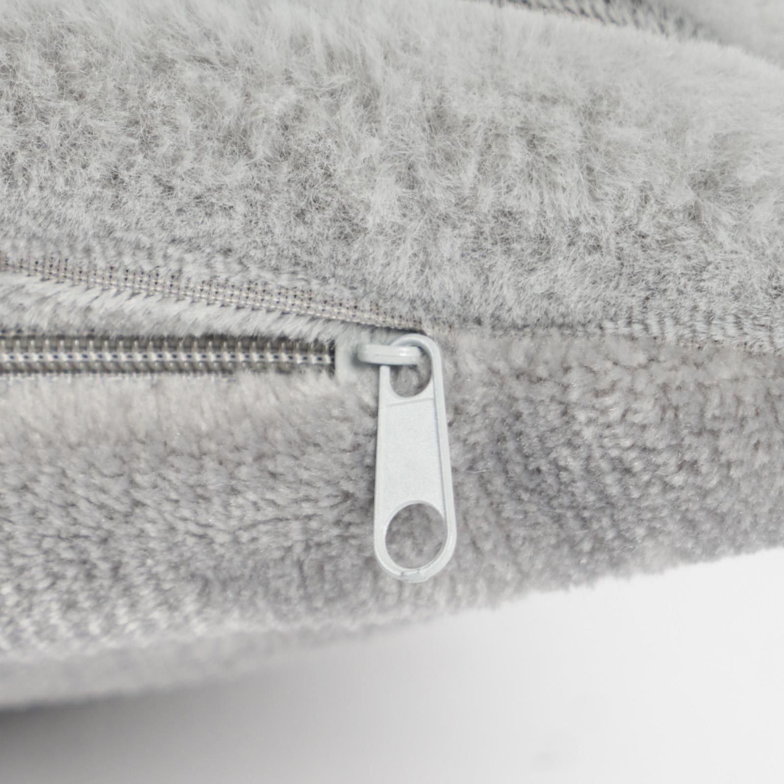 OHS 2 x Faux Fur Thick Rib Filled Cushion Covers image 5