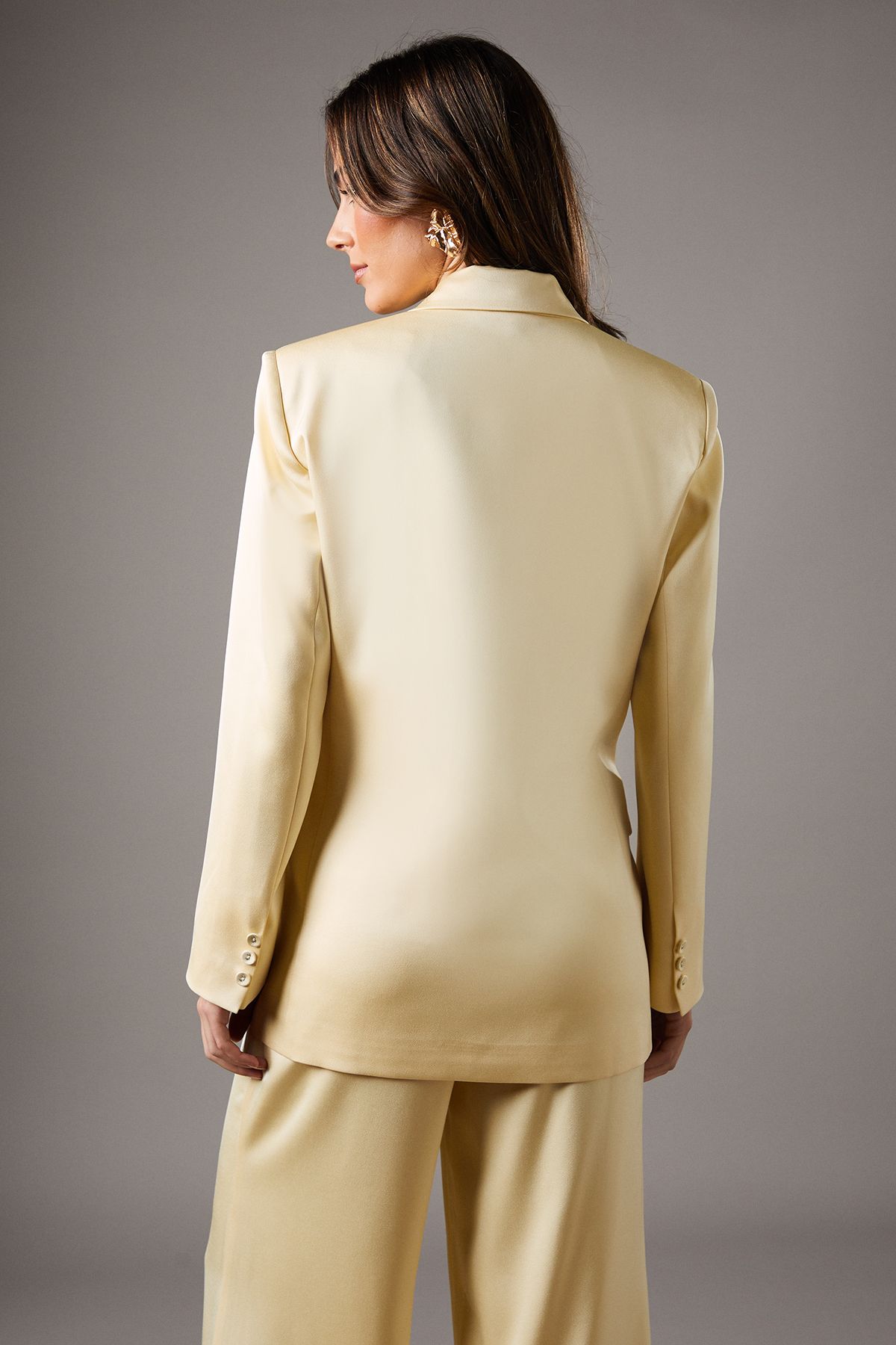 Coast Satin Double Breasted Blazer Lemon image 3