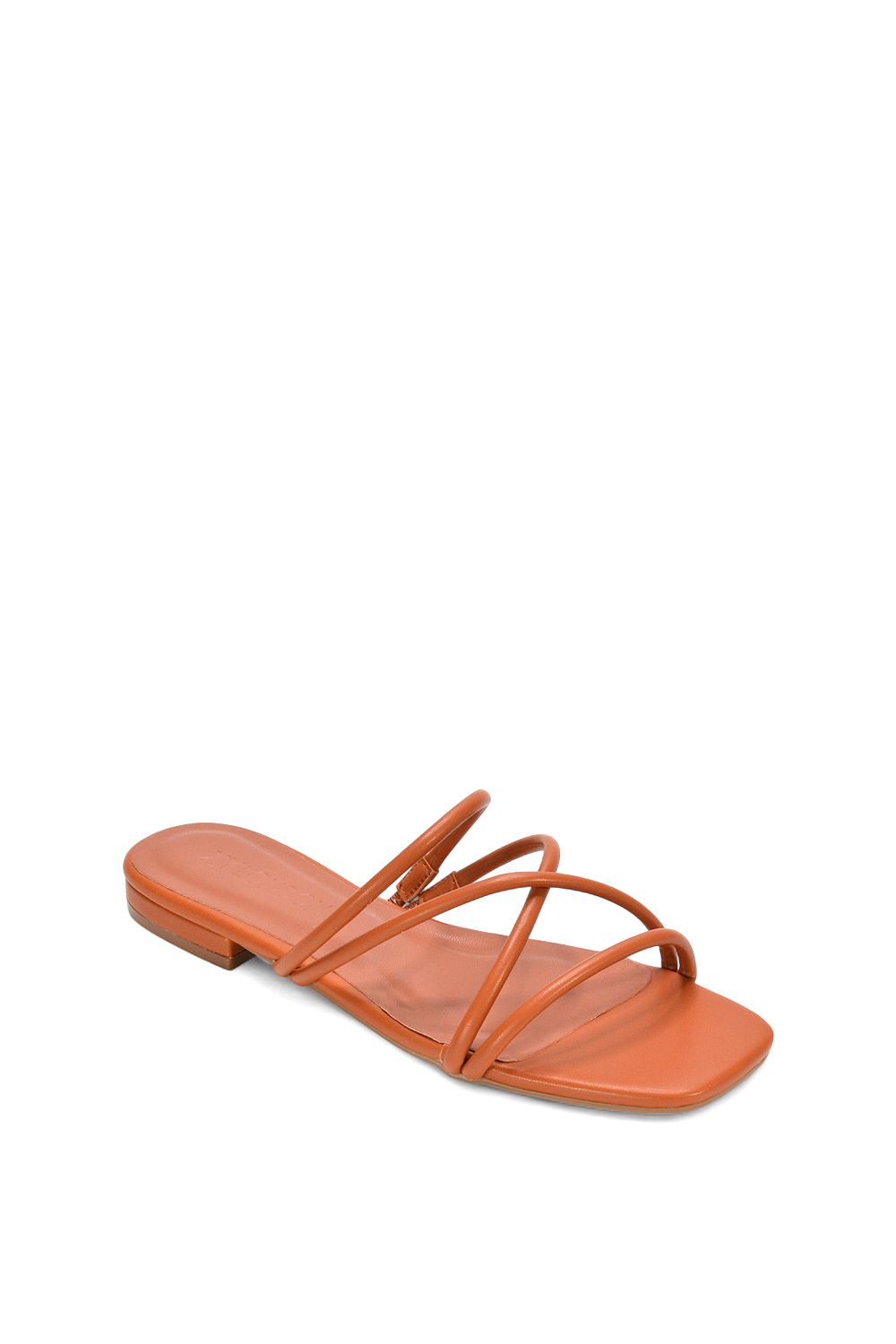 XY London 'Suzzie' Strappy Flat Slip On Square Toe Slider Mule Sandals image 2