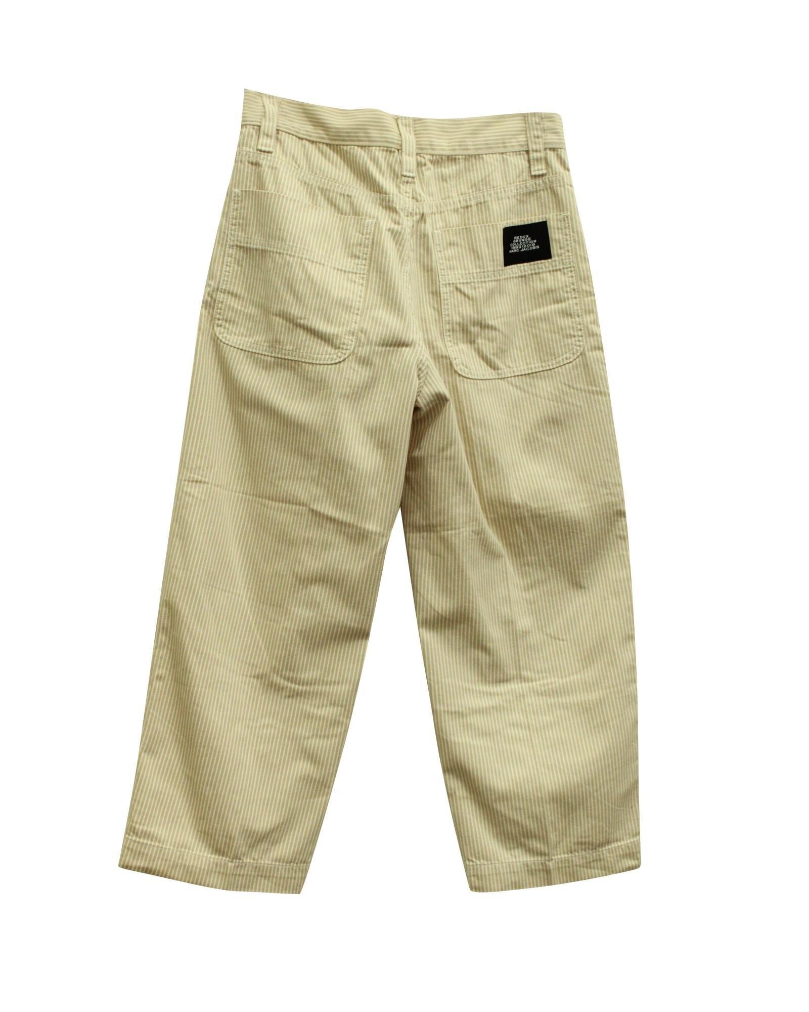 Marc Jacobs Preloved Striped RelaxedFit Cotton Pants Wo - Beige Carrot Pants image 2