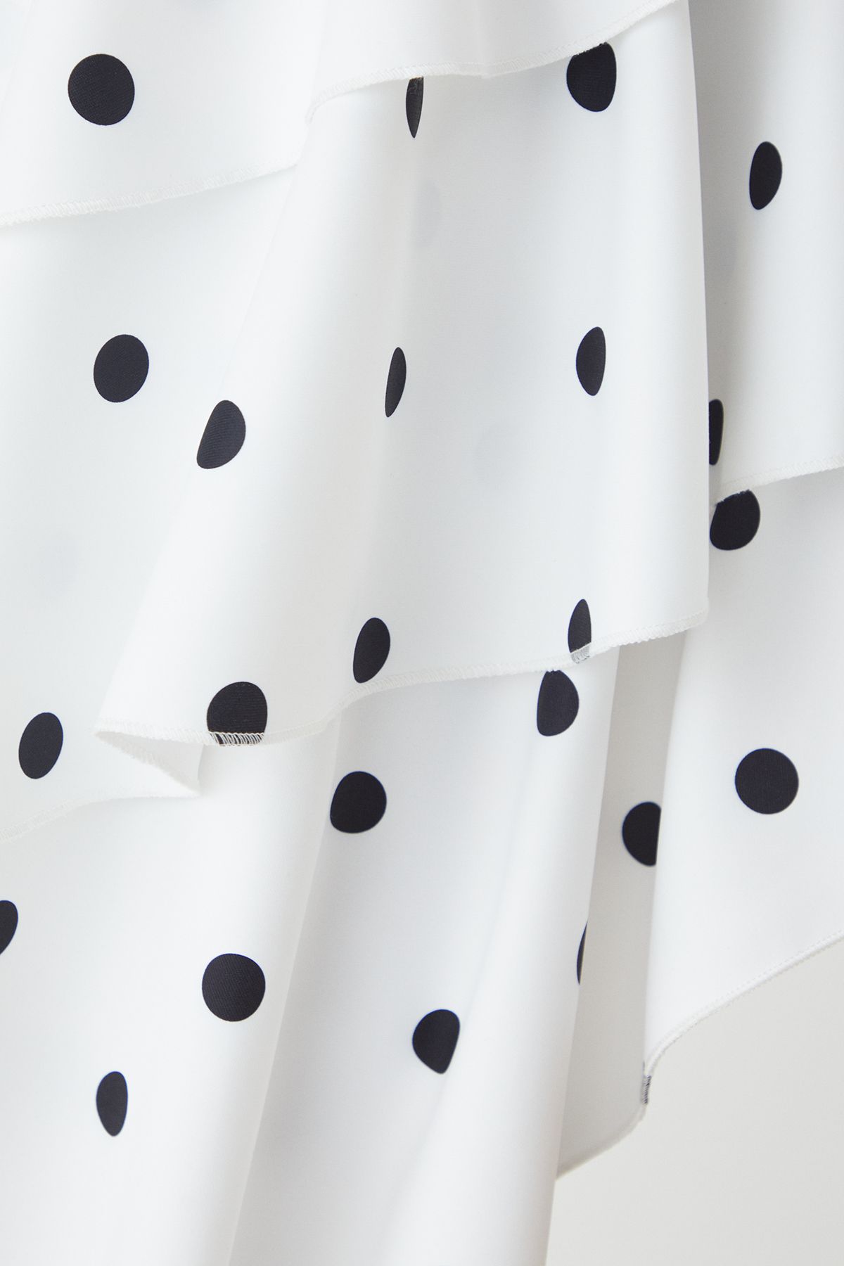 MissPap Polka Dot Layered Frill Maxi Dress Ivory image 5