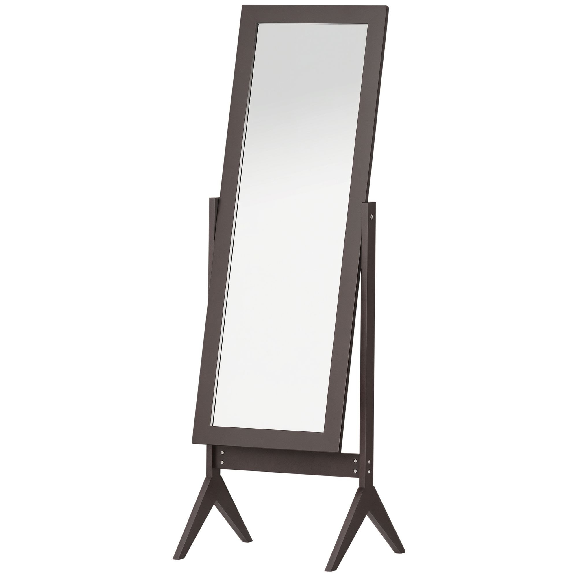 HOMCOM Dressing Mirror Freestanding Tall Adjustable Angle White 148x47cm Bedroom image 2