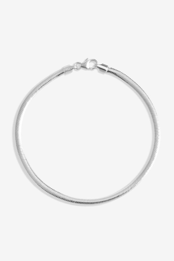 Simply Silver Sterling Silver 925 Fine Flat Snake Chain Bracelet