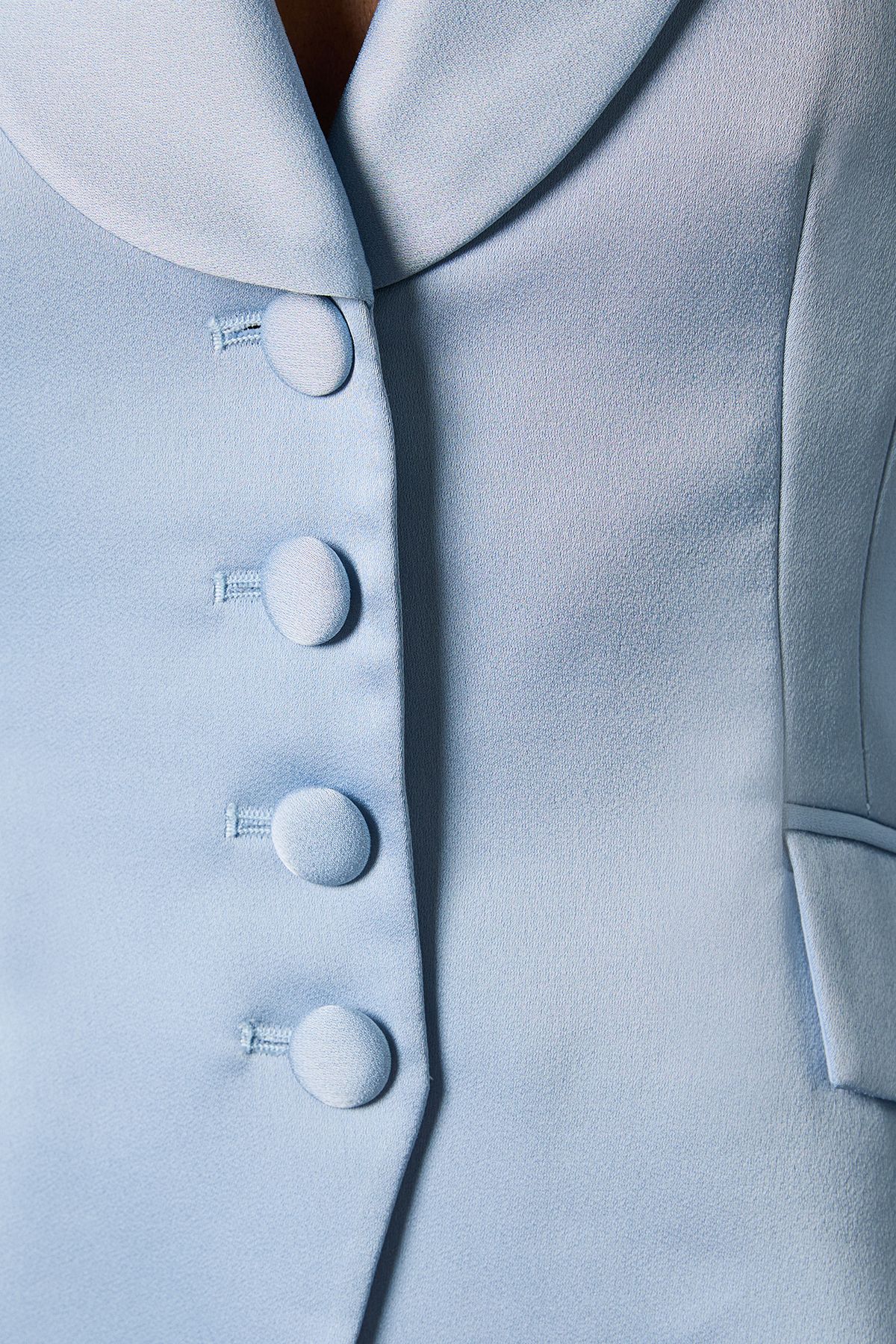 Coast Waisted Jacket With Satin Lapel Dusty Blue image 5