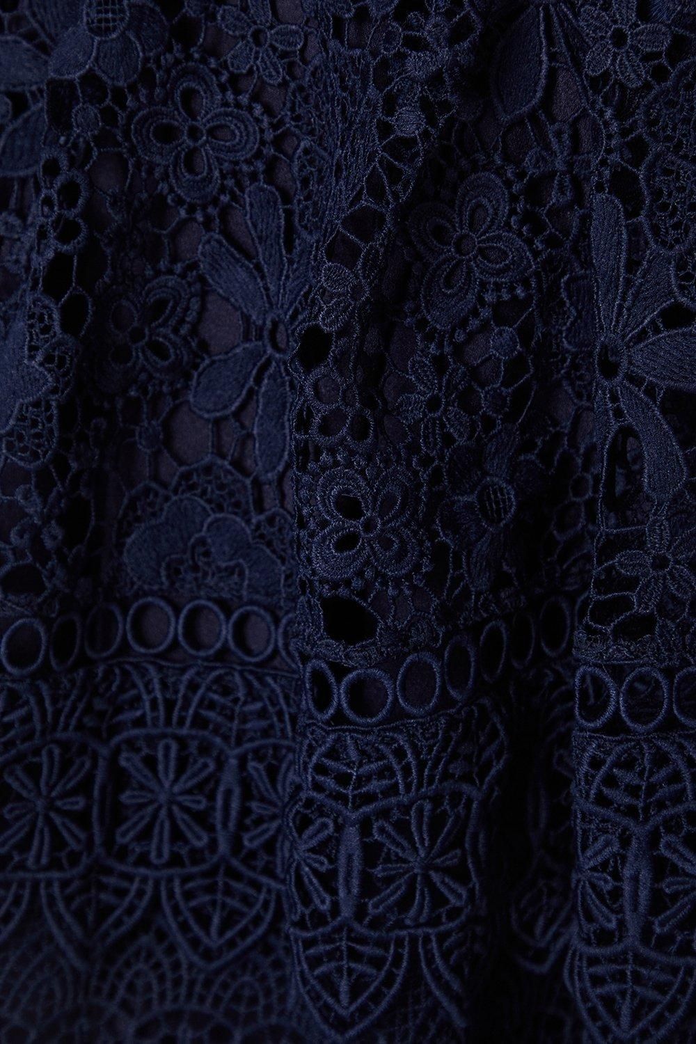 Coast Lace Mix Midi Dress Navy image 5