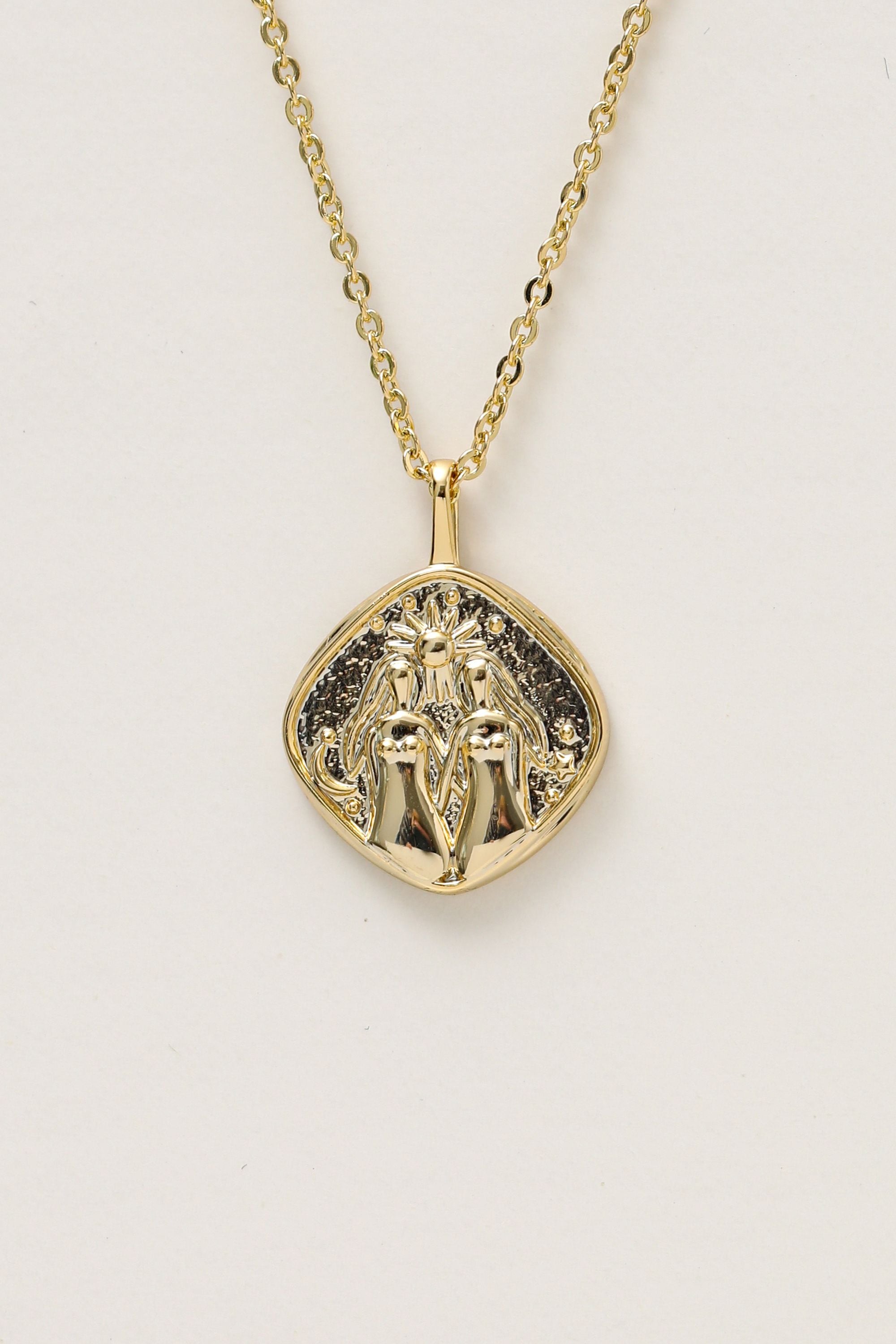Jon Richard Gold Plated Molten Horoscope Pendant - Gemini image 1