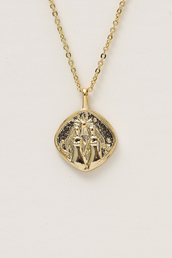 Jon Richard Gold Plated Molten Horoscope Pendant - Gemini