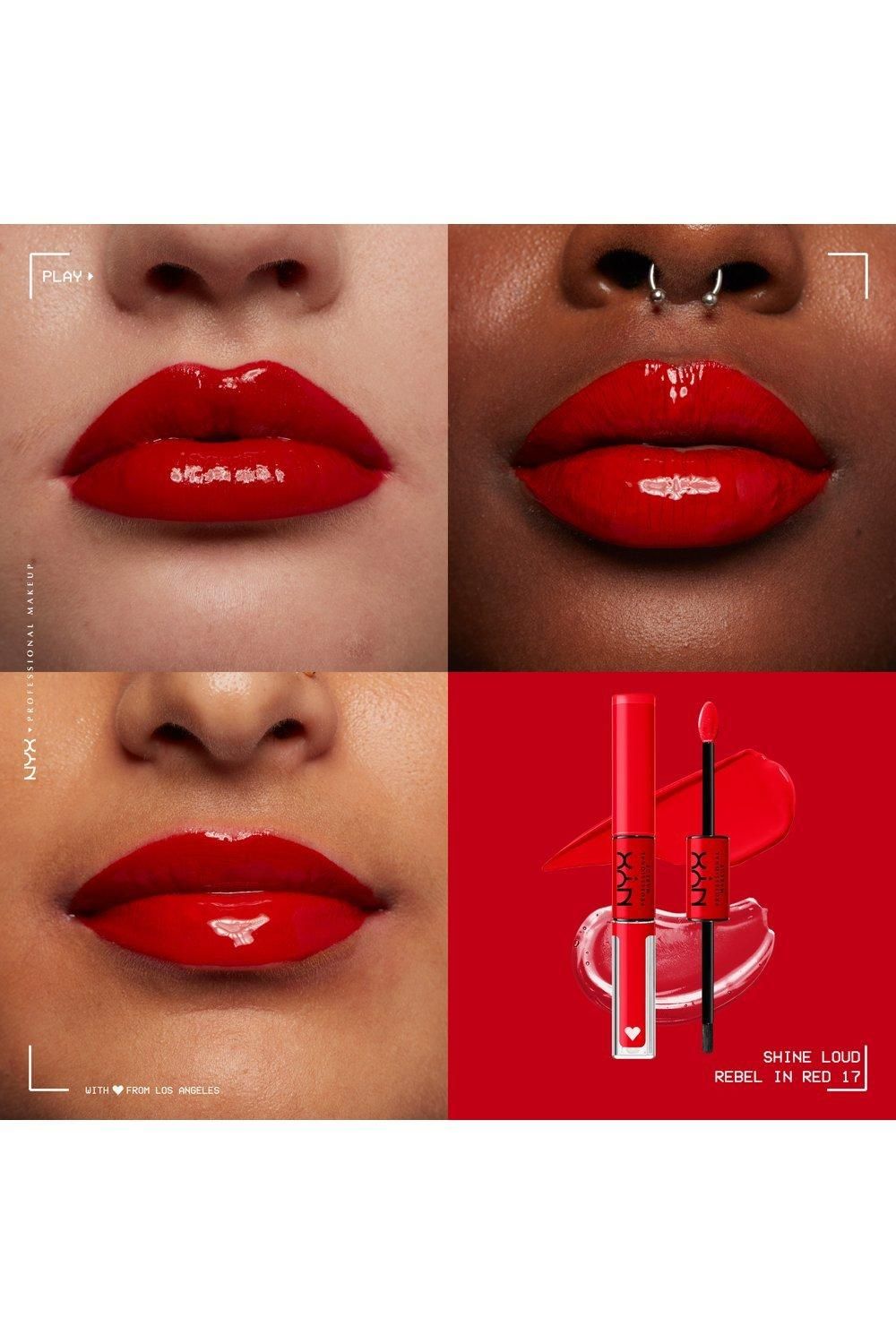 NYX Professional Makeup Shine Loud High Pigment Long Lasting Lip Shine Lip Gloss Rebel In Red image 5