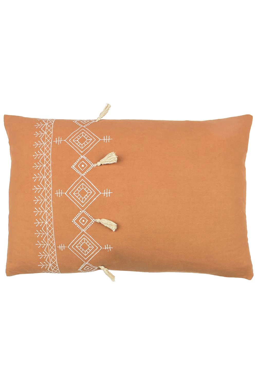 Furn Pritta Cotton Embroidered Tasselled Cushion image 1