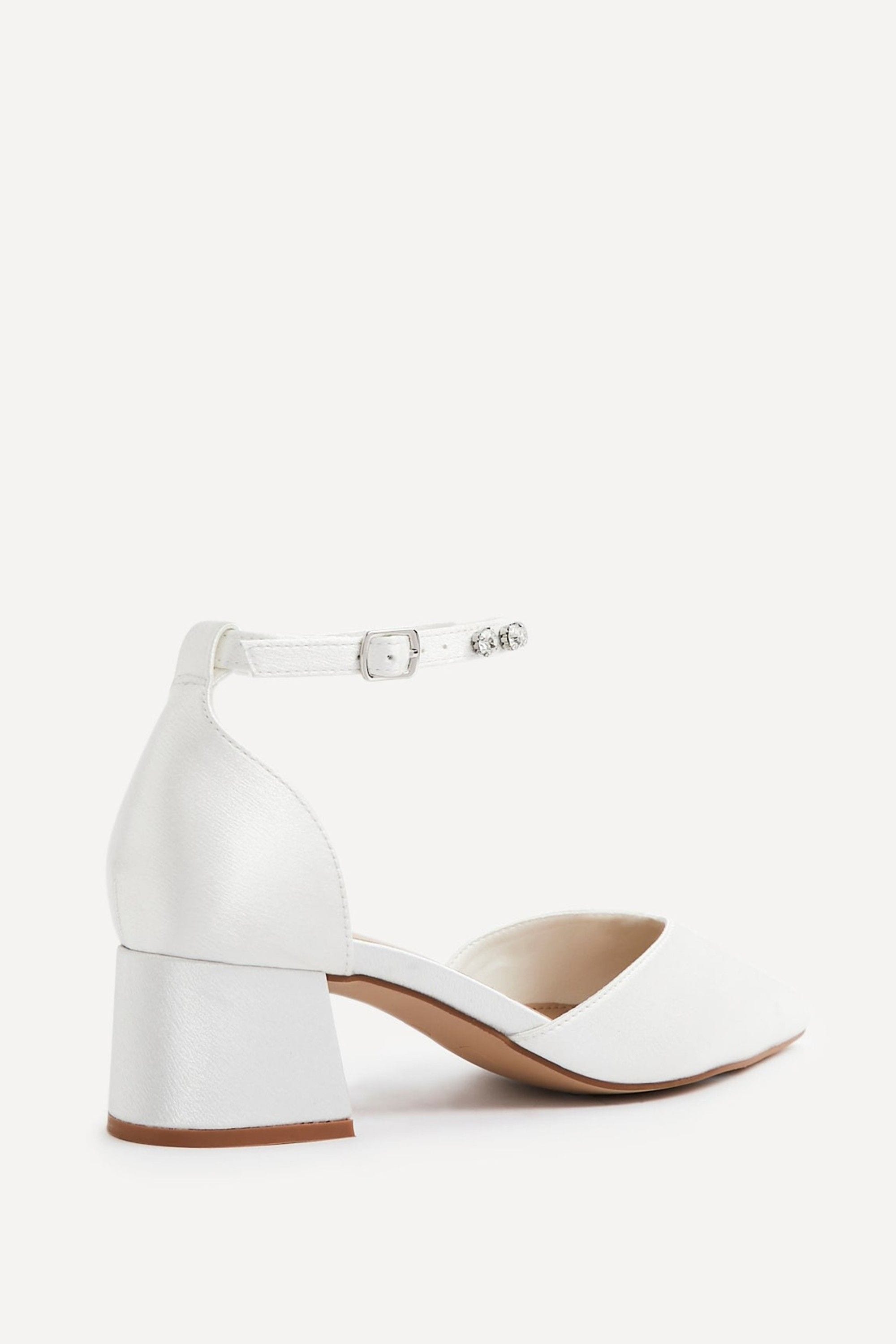 Linzi Jordana Ivory Satin Low Block Court Heel image 5