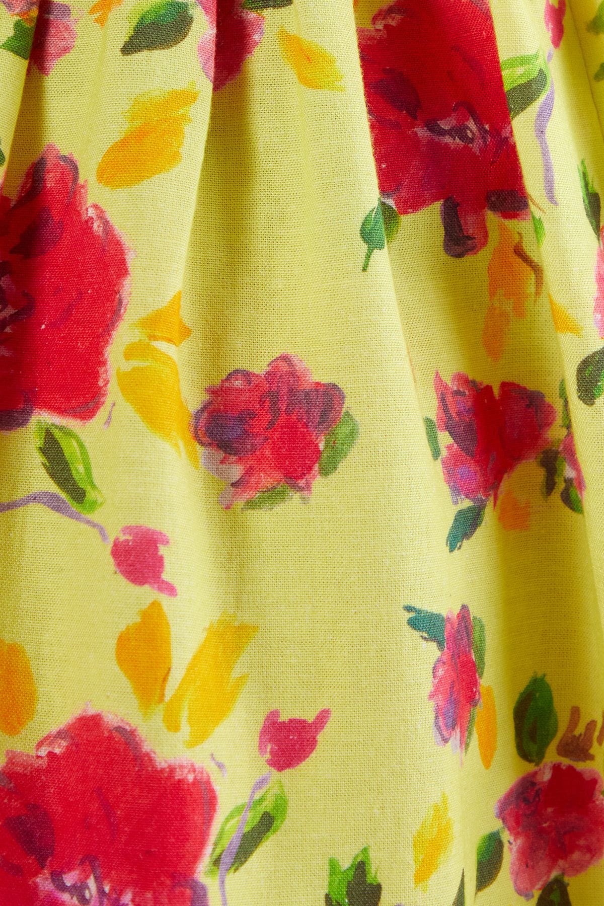 NastyGal Floral Linen Mix Soft Corset Mini Dress Lemon image 5