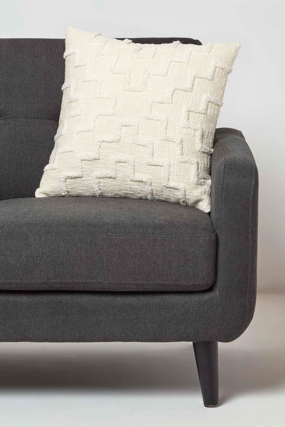 Homescapes Geometric Tufted Cotton Cushion image 2