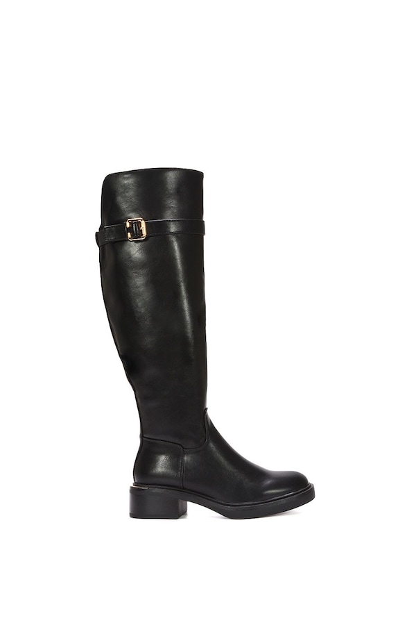 XY London 'Estelle' Low Heel Biker Riding Long Knee High Boots