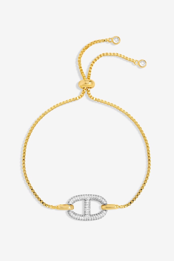 Jon Richard 18K Gold Plated and Crystal Toggle Bracelet