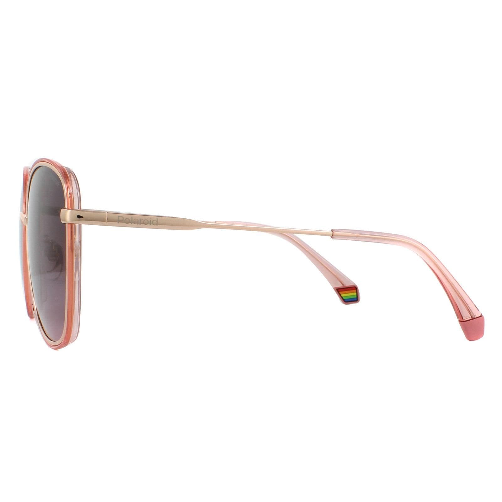 Polaroid Square Pink Gold Burgundy Gradient Polarized Sunglasses image 3