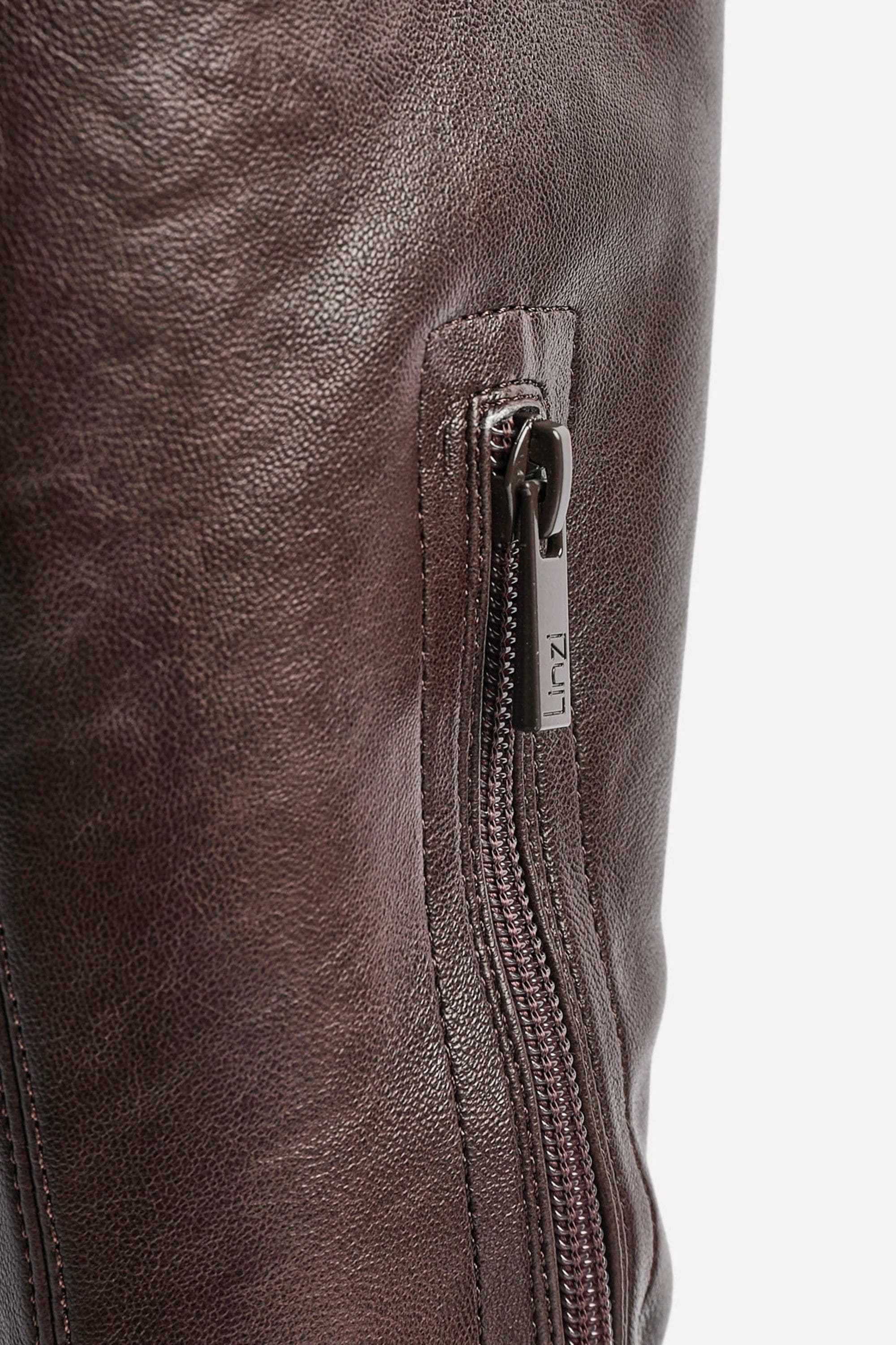 Linzi Hallie Brown Faux Leather Long Boots image 4