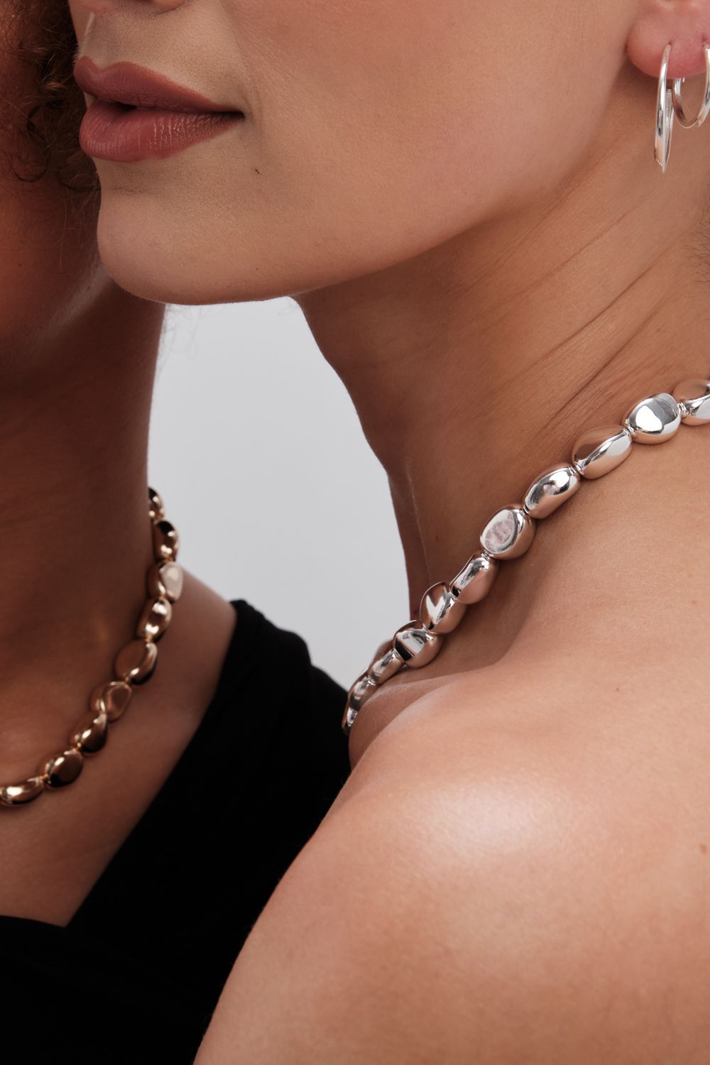 Jon Richard Jon Richard Silver Plated Polished Nugget Allway Necklace image 2