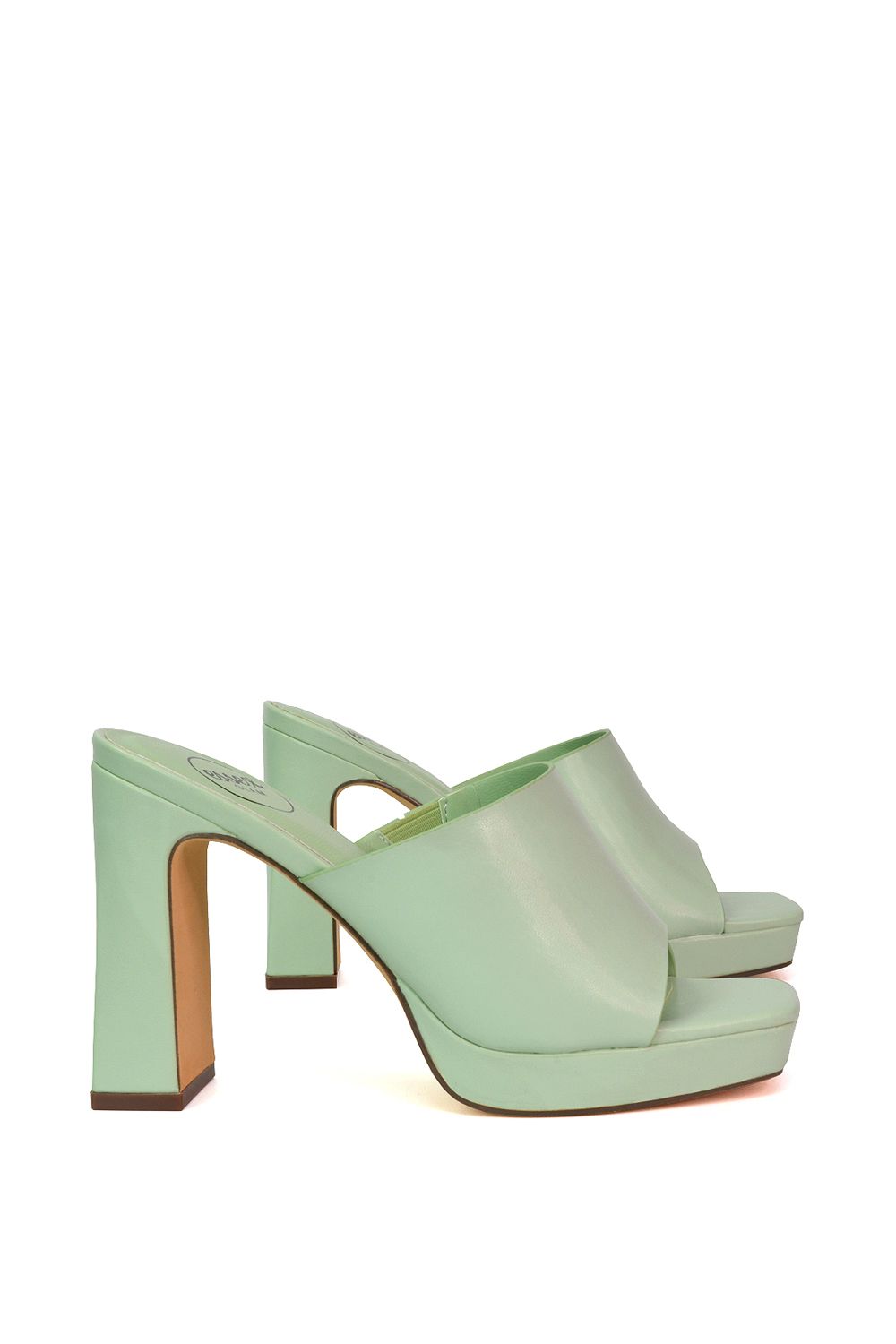 XY London 'Presley' Square Toe Strappy Platform Block High Heel Mule Sandals image 2