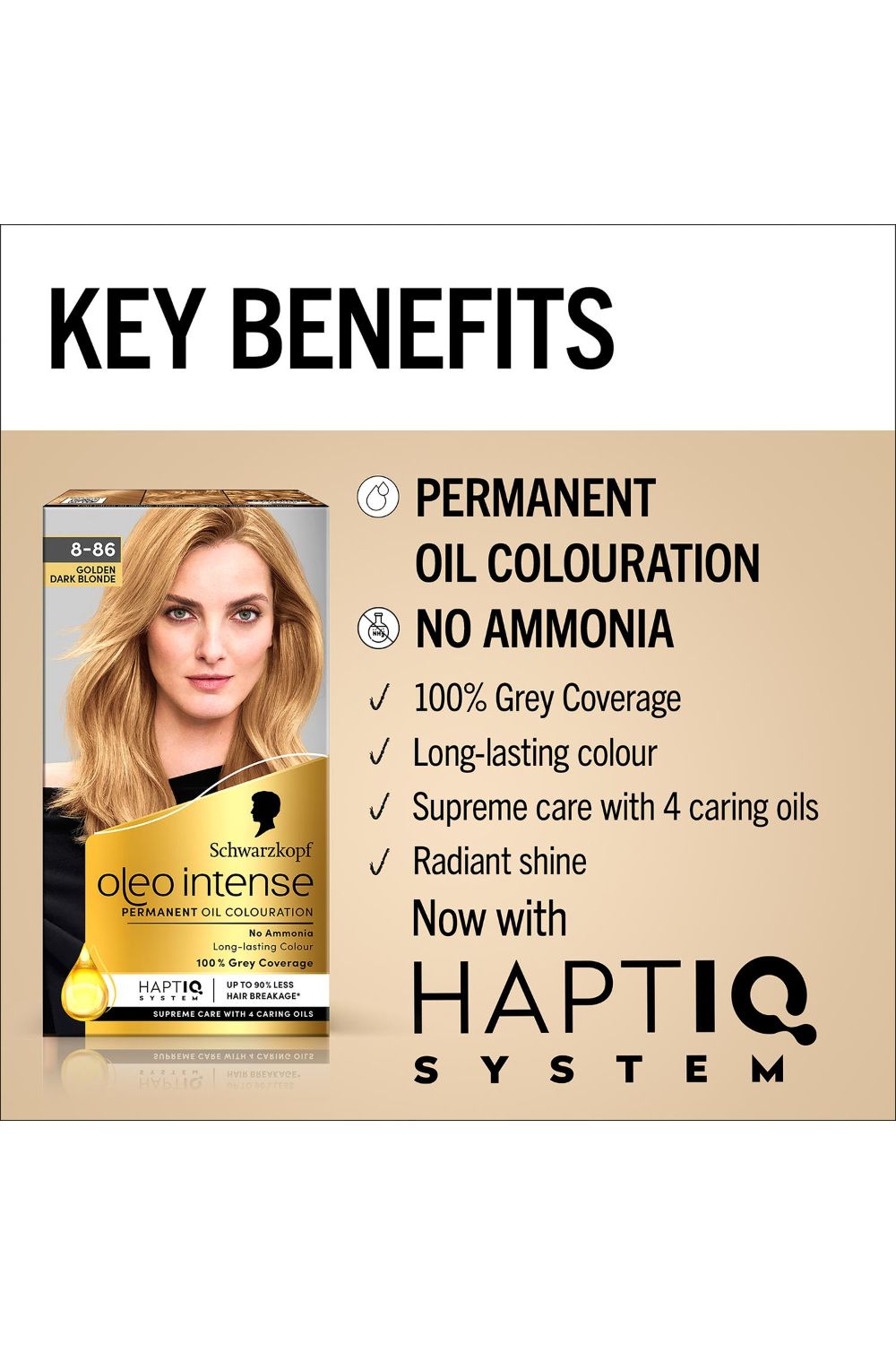 Schwarzkopf Oleo Intense 'Permanent Oil Colour Hair Dye' -8-86 Golden Dark Blonde image 4